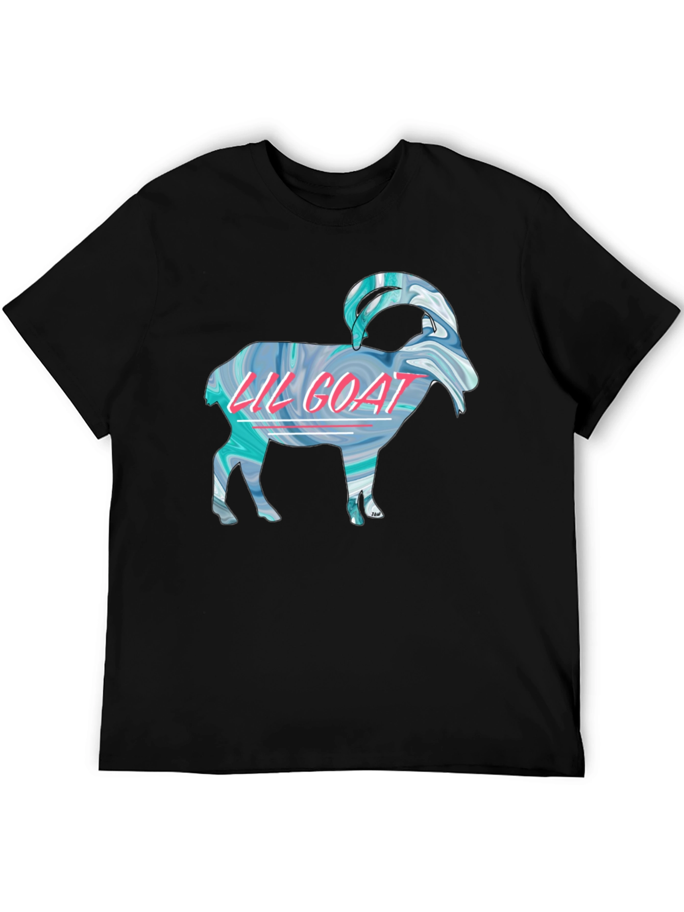 Black Lil Goat Graphic Tee - Black Cotton T-Shirt view 5