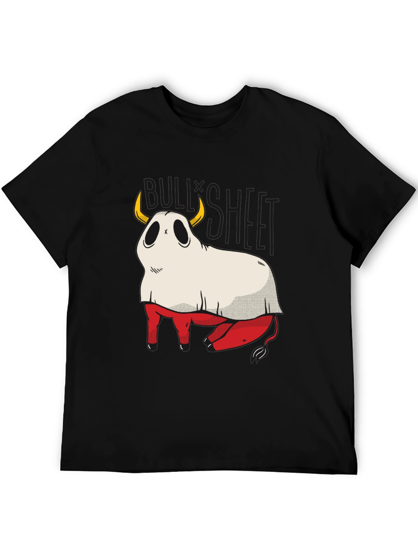 Black Bull Sheet Funny Ghost T-Shirt view 5