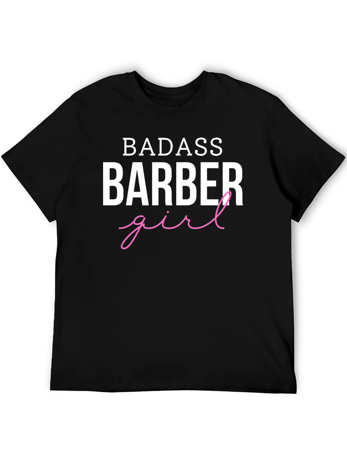 Black Badass Barber Girl Graphic Tee view 5