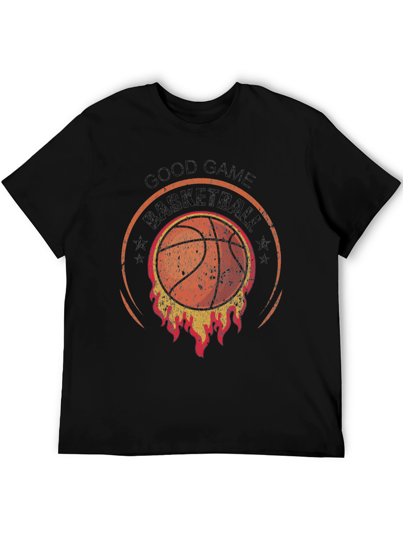 Black Good Game Basketball T-Shirt - Flaming Design view 5