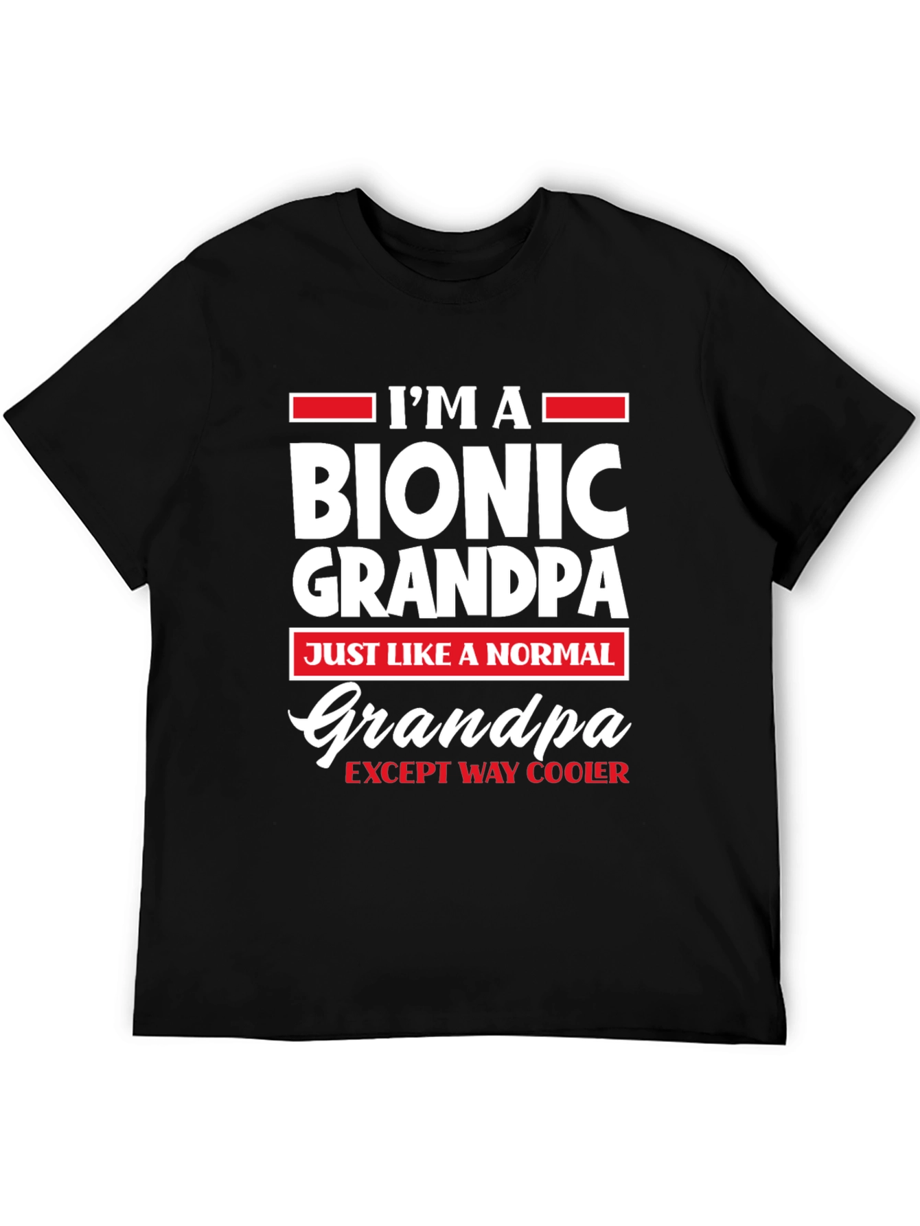 Black Bionic Grandpa T-Shirt - Except Way Cooler! view 5
