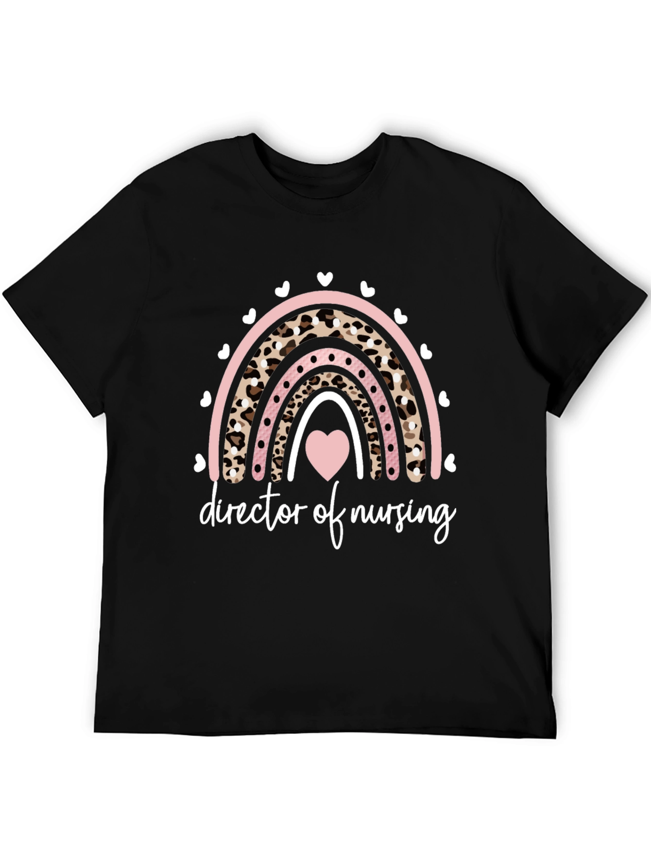 Black Director of Nursing Leopard Rainbow T-Shirt view 5