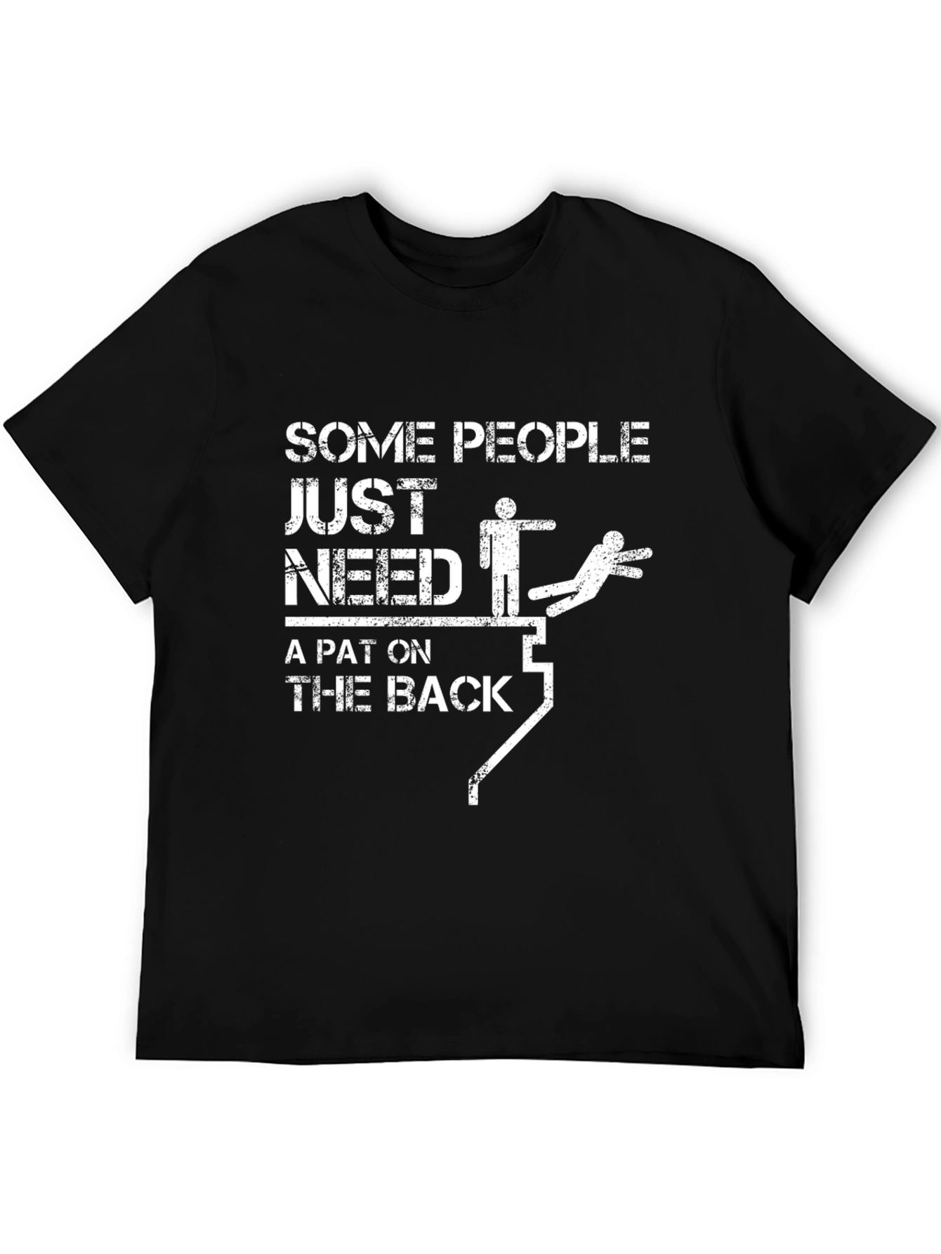 Black Sarcastic "Pat on the Back" Graphic Tee view 5