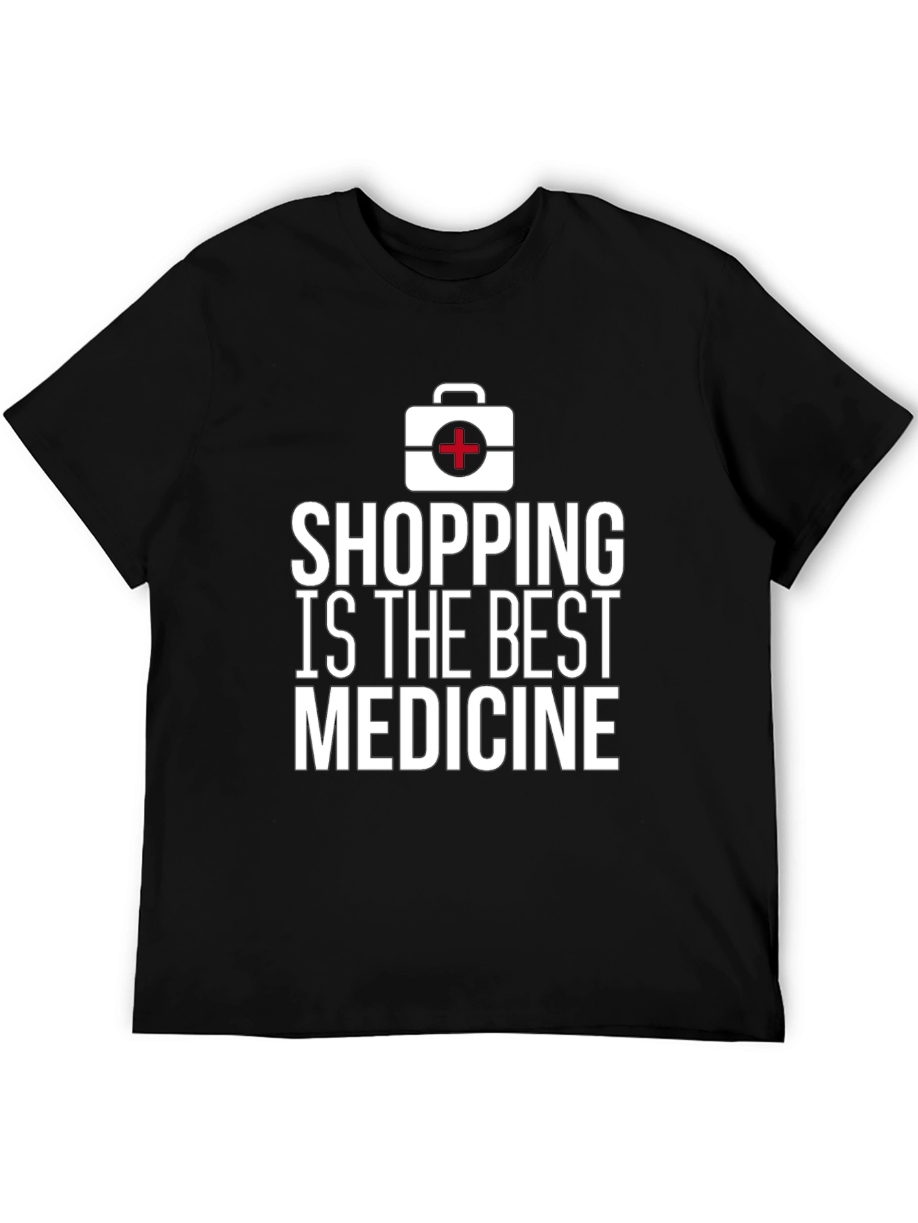 Black Shopping is The Best Medicine Graphic T-Shirt view 5