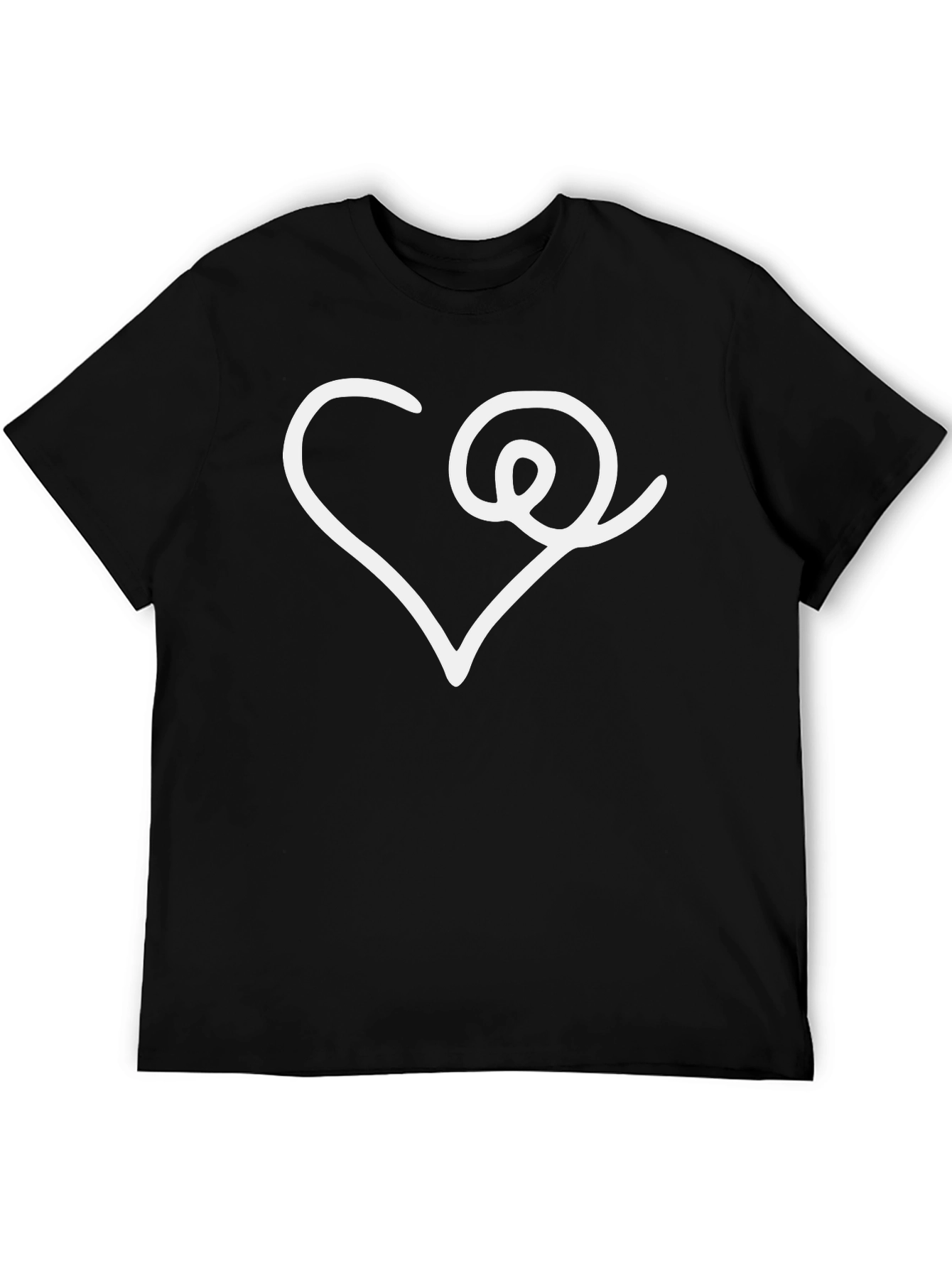Black Heart Swirl Graphic Tee - Modern Design view 5