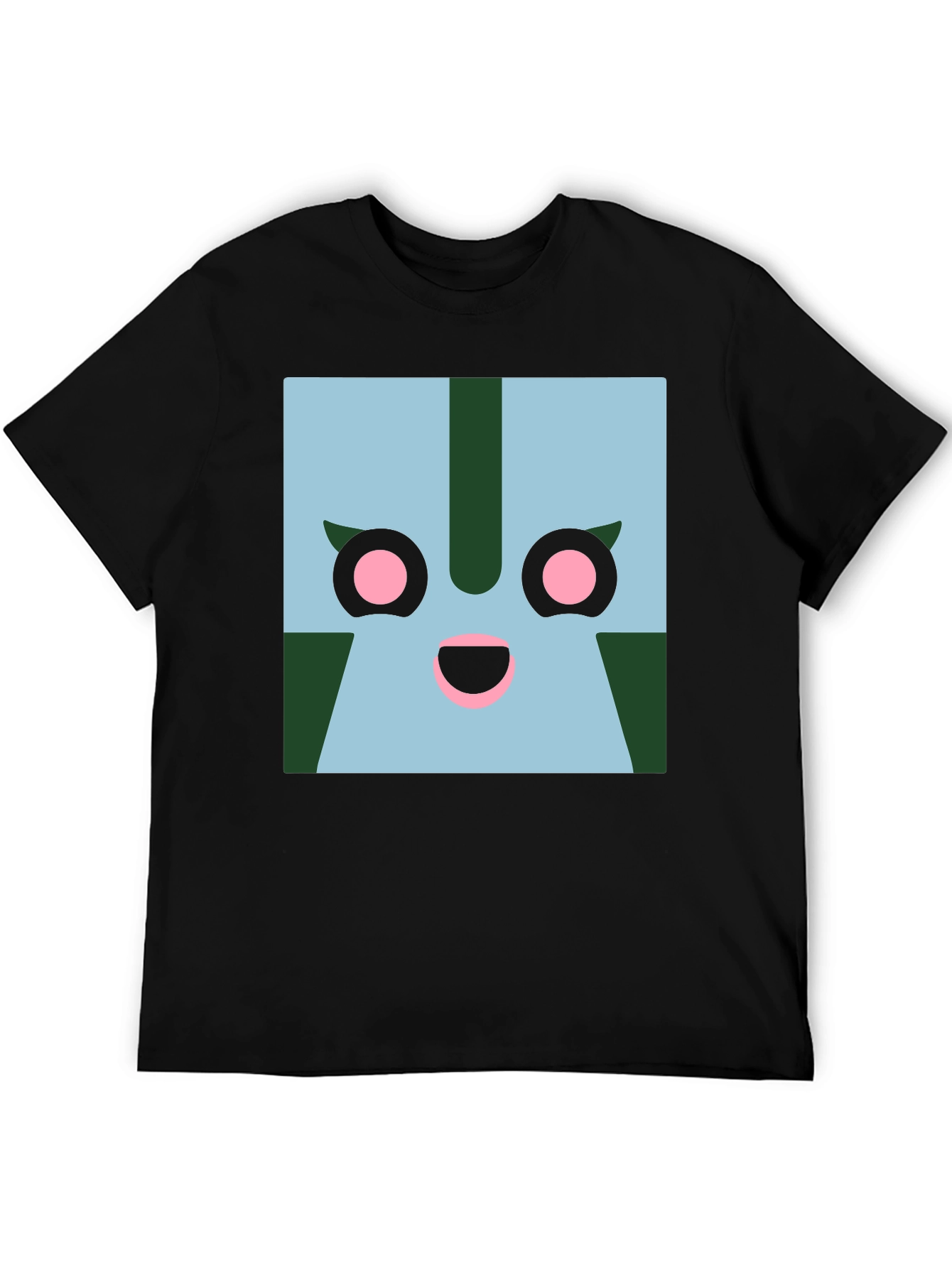 Black Geometric Character Graphic Tee - Black view 5