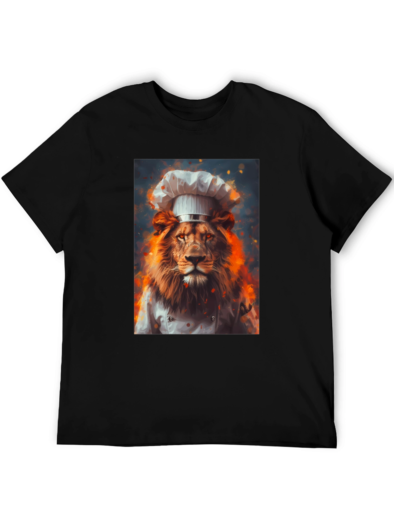 Black Chef Lion Graphic Tee - Men's Black T-Shirt view 5