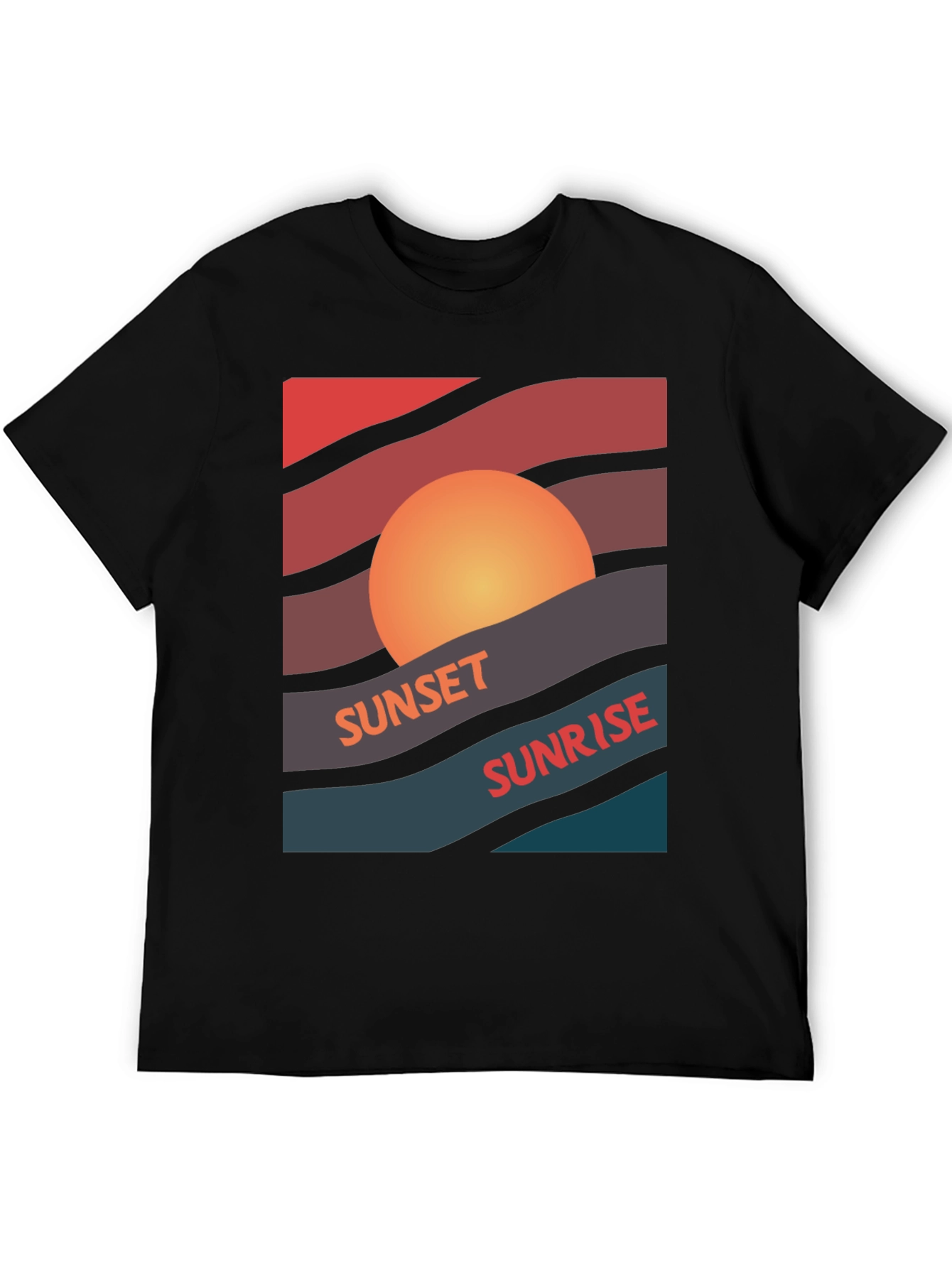 Black Sunset Sunrise Graphic Tee - Retro Style view 5