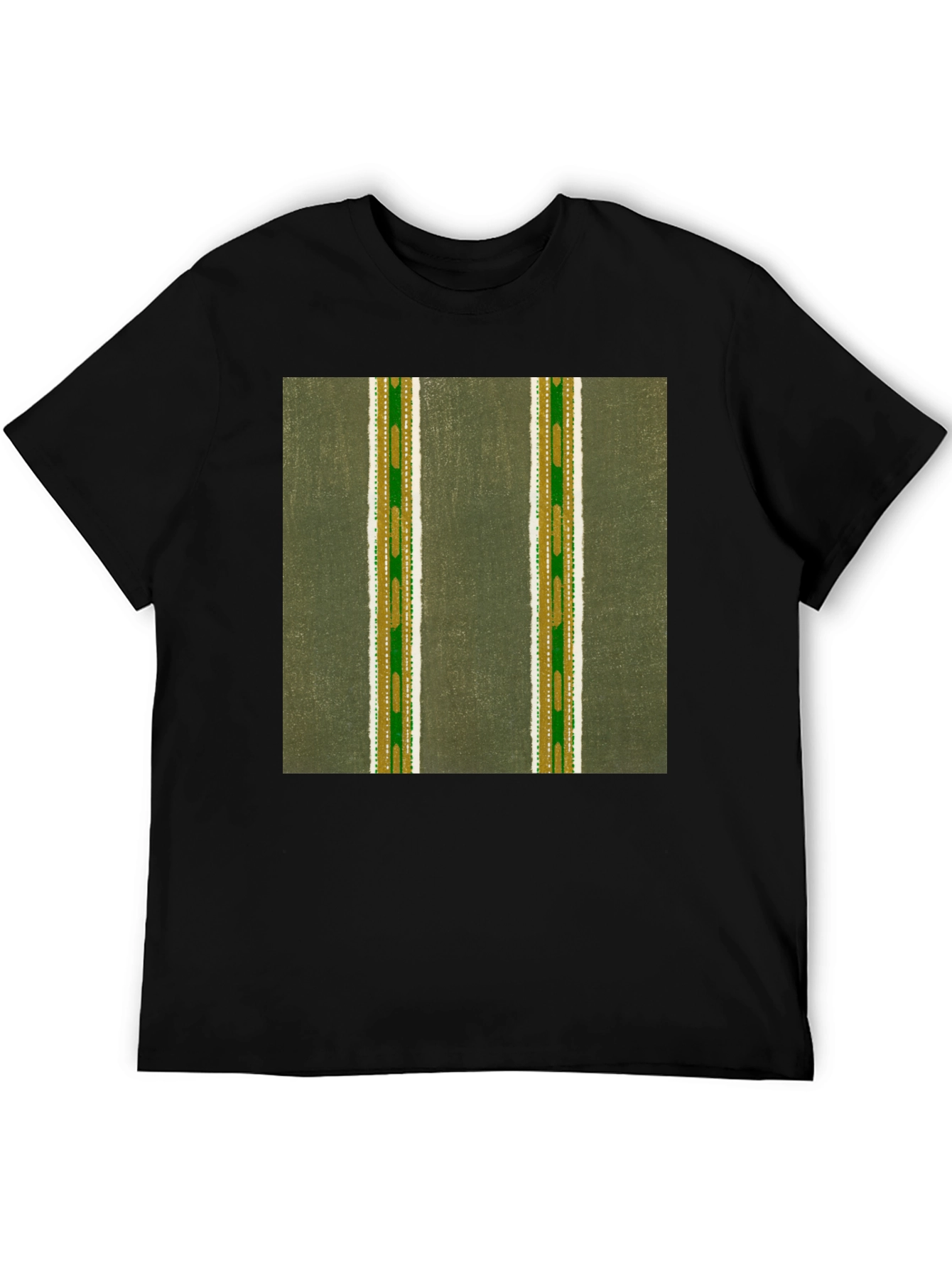 Black Striped Pattern T-Shirt view 5