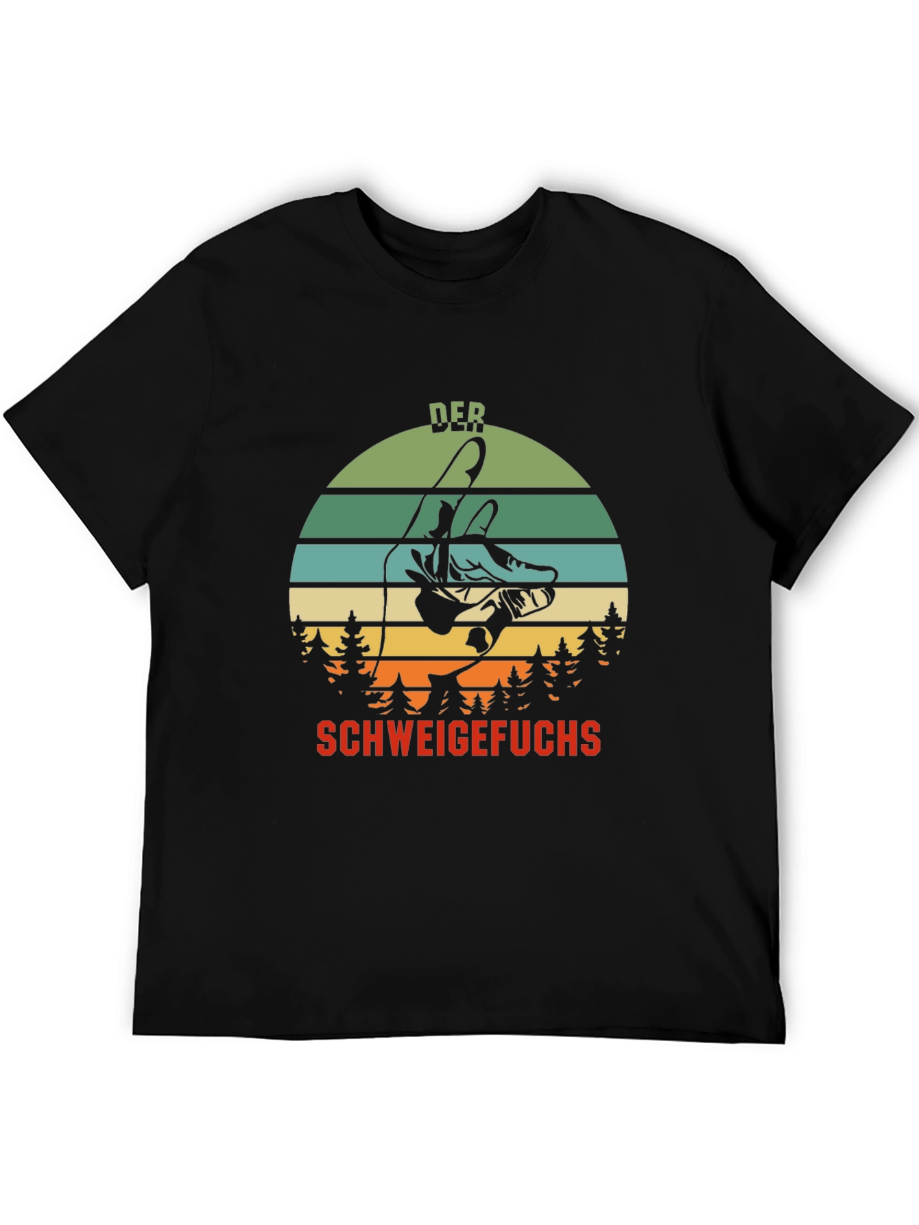 Black Der Schweigefuchs Graphic T-Shirt view 5