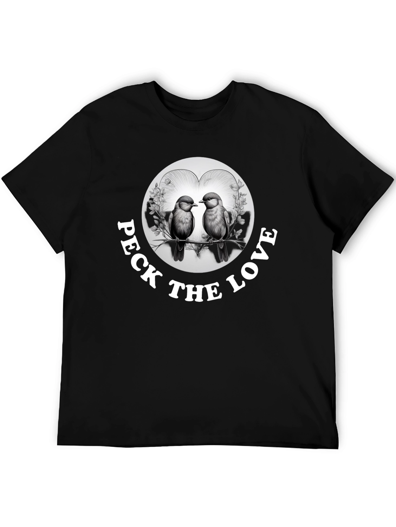 Black Peck the Love Graphic Tee - Bird Lover's Gift view 5