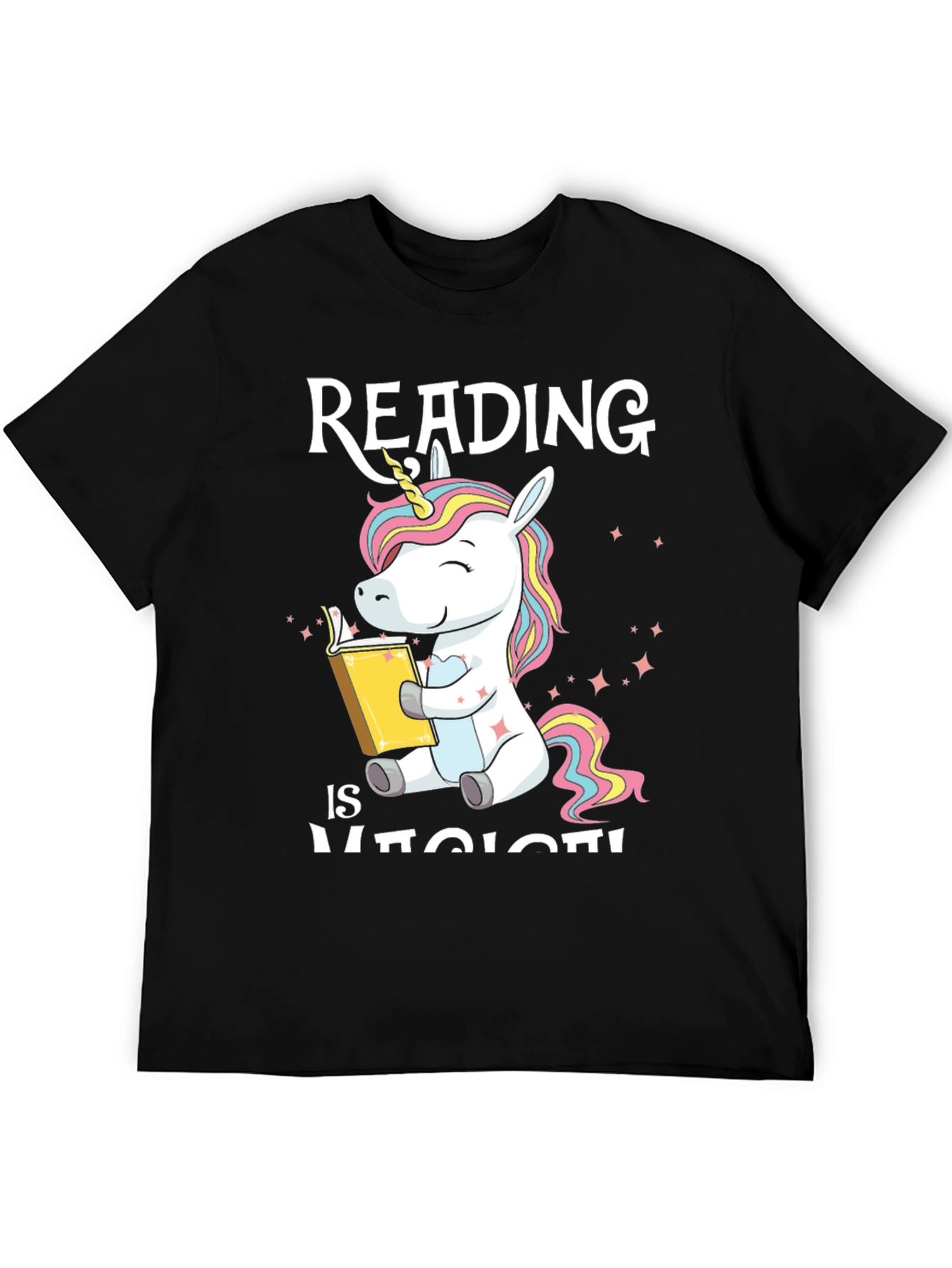 Black Unicorn Reading T-Shirt: Magical Book Lover Tee view 5