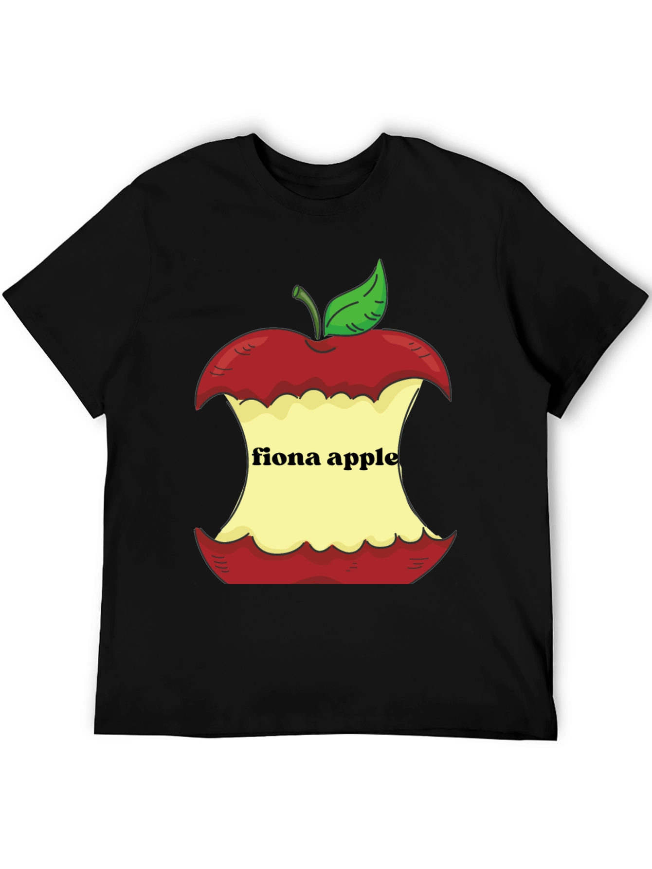 Black Fiona Apple Core Graphic Tee - Black Cotton Casual view 5