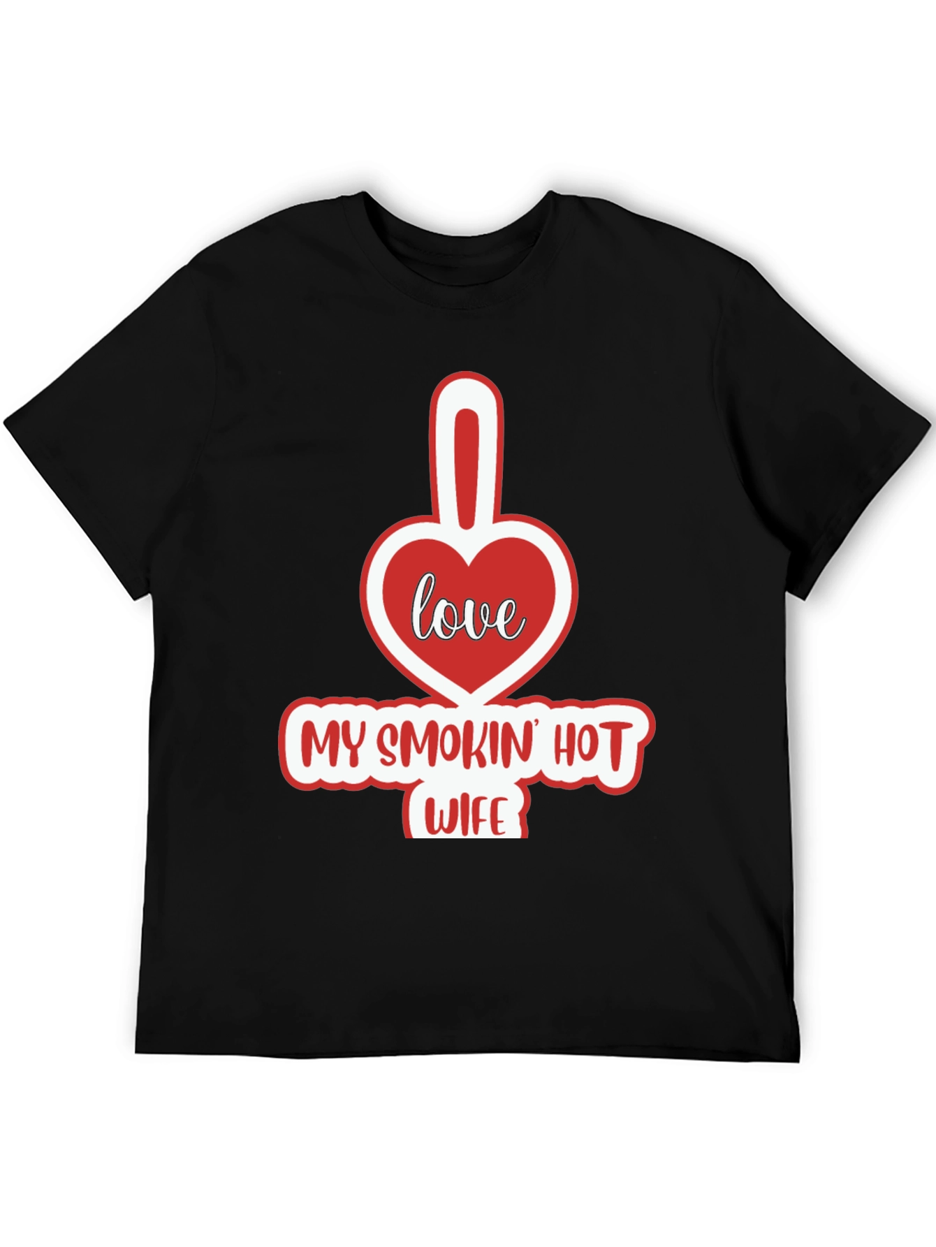 Black Funny "My Smokin' Hot Wife" Graphic T-Shirt view 5