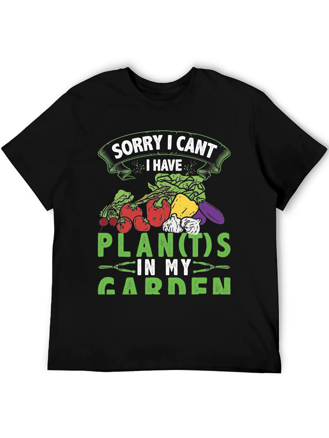 Black Funny Gardener T-Shirt - Plants in My Garden Tee view 5