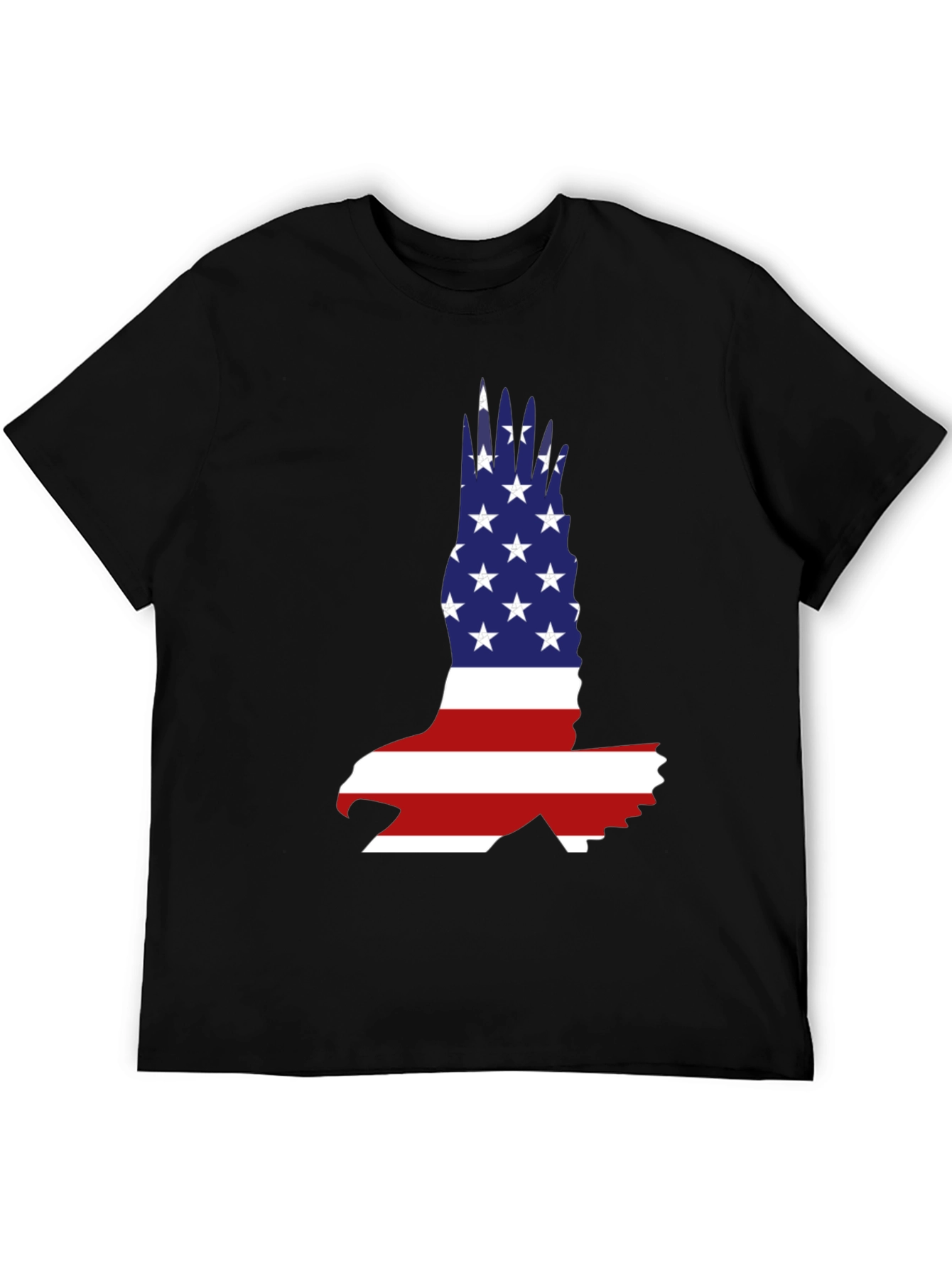 Black American Flag Eagle Graphic T-Shirt view 5