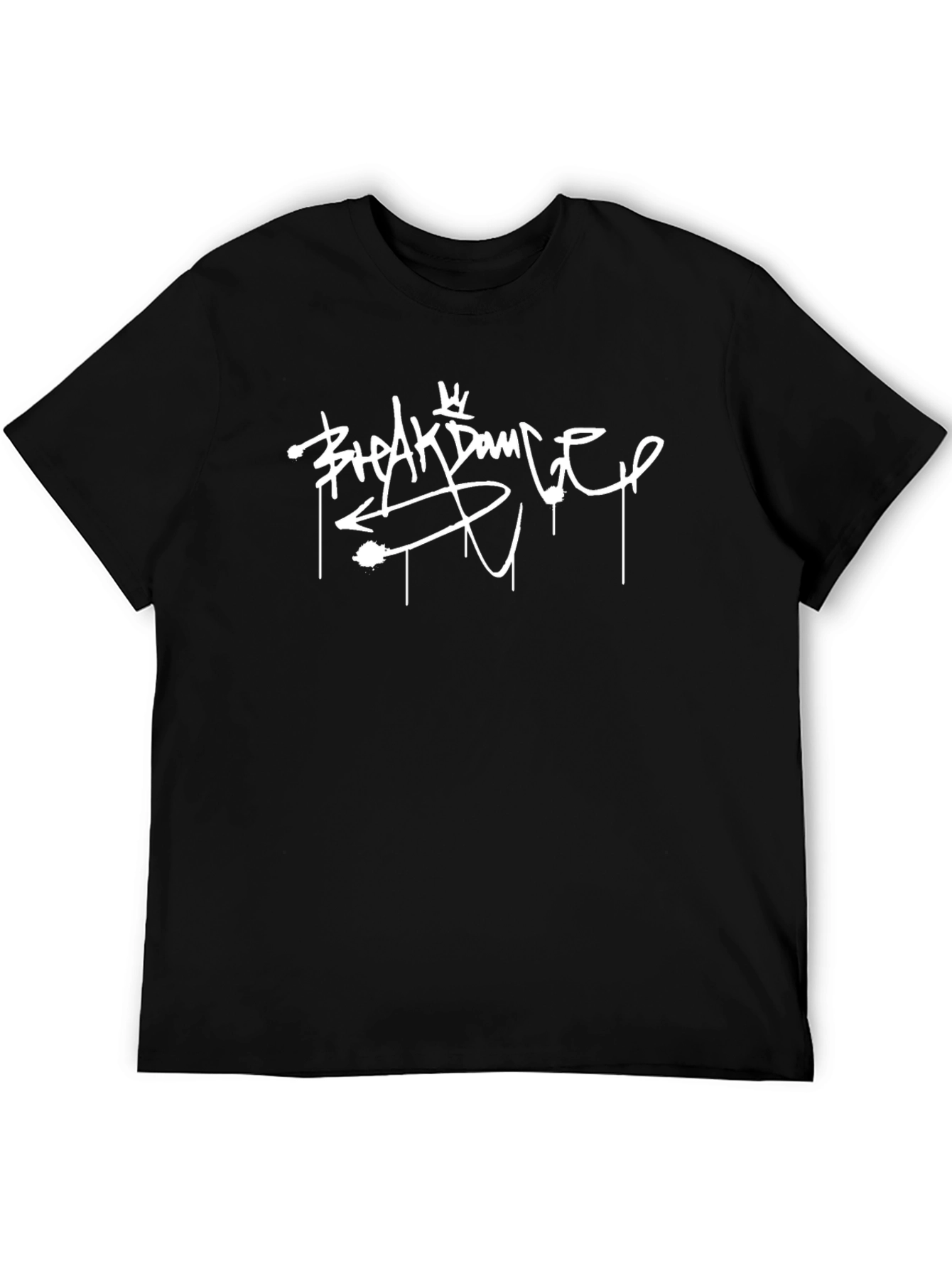 Black Breakdance Graffiti Style Black T-Shirt view 5
