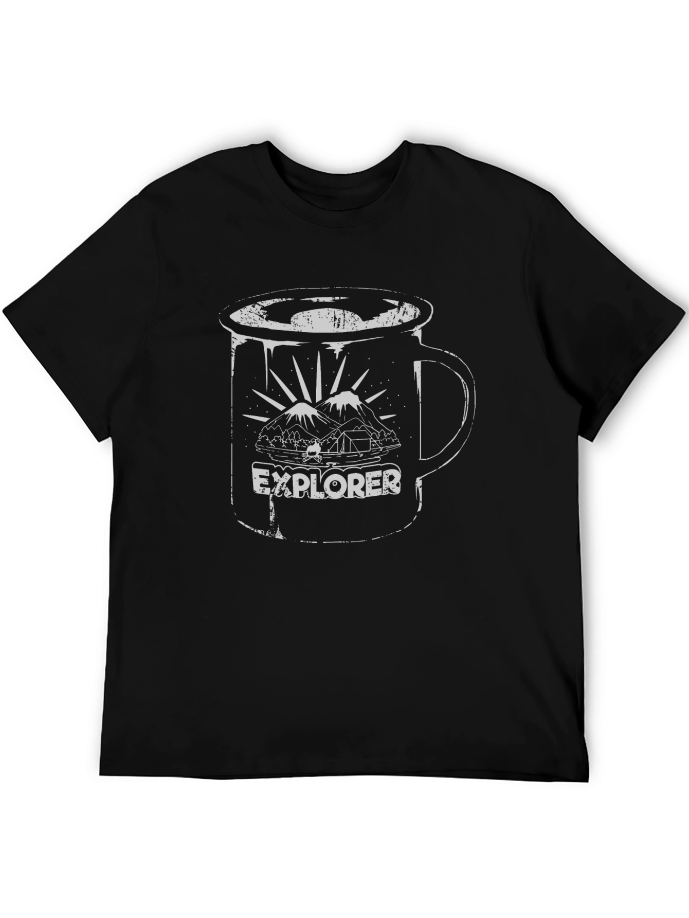 Black Explorer Graphic Print Black T-Shirt view 5
