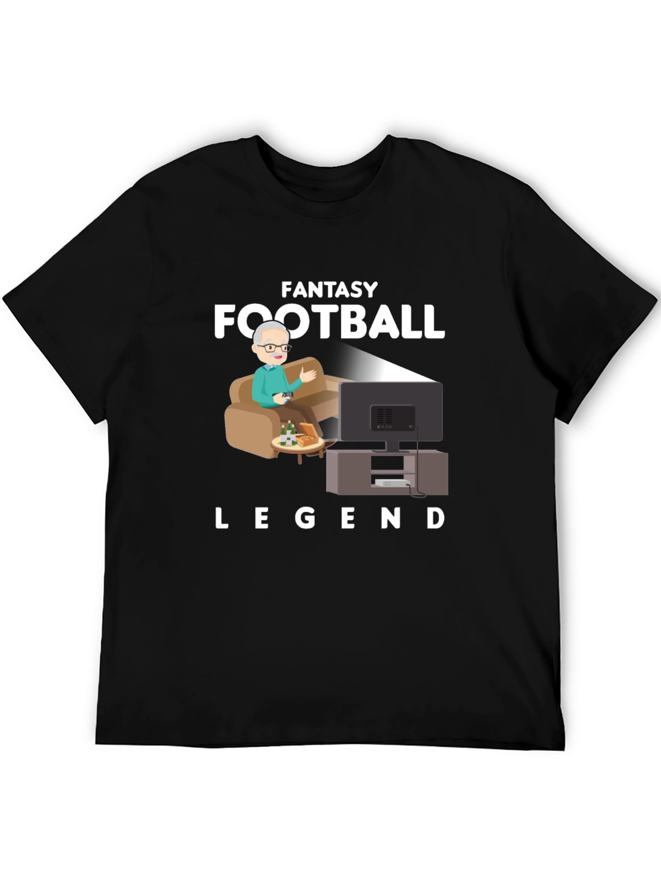 Black Fantasy Football Legend T-Shirt view 5