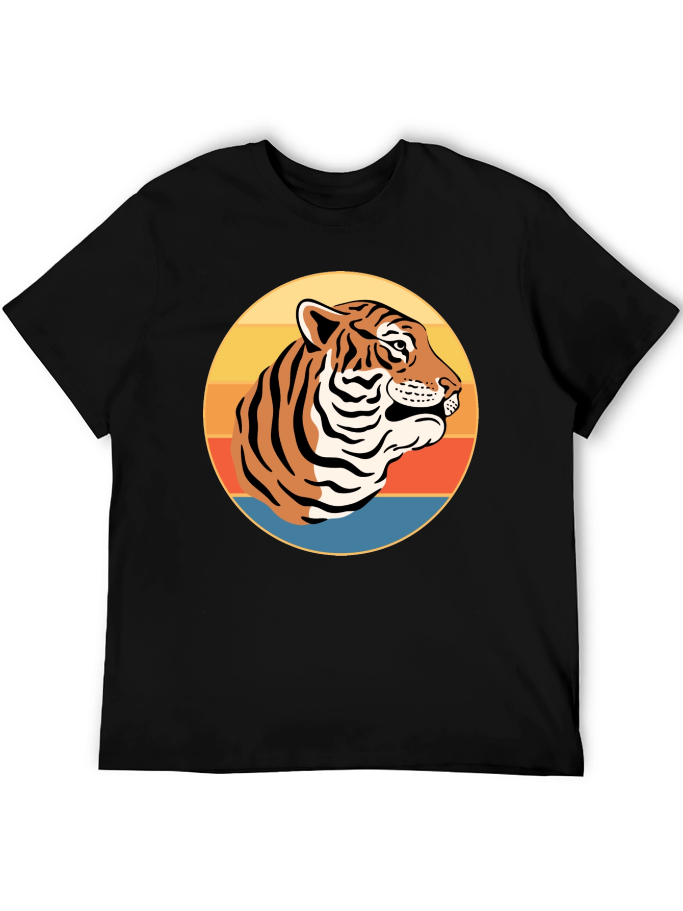 Black Retro Tiger Graphic T-Shirt - Vintage Style Tee view 5