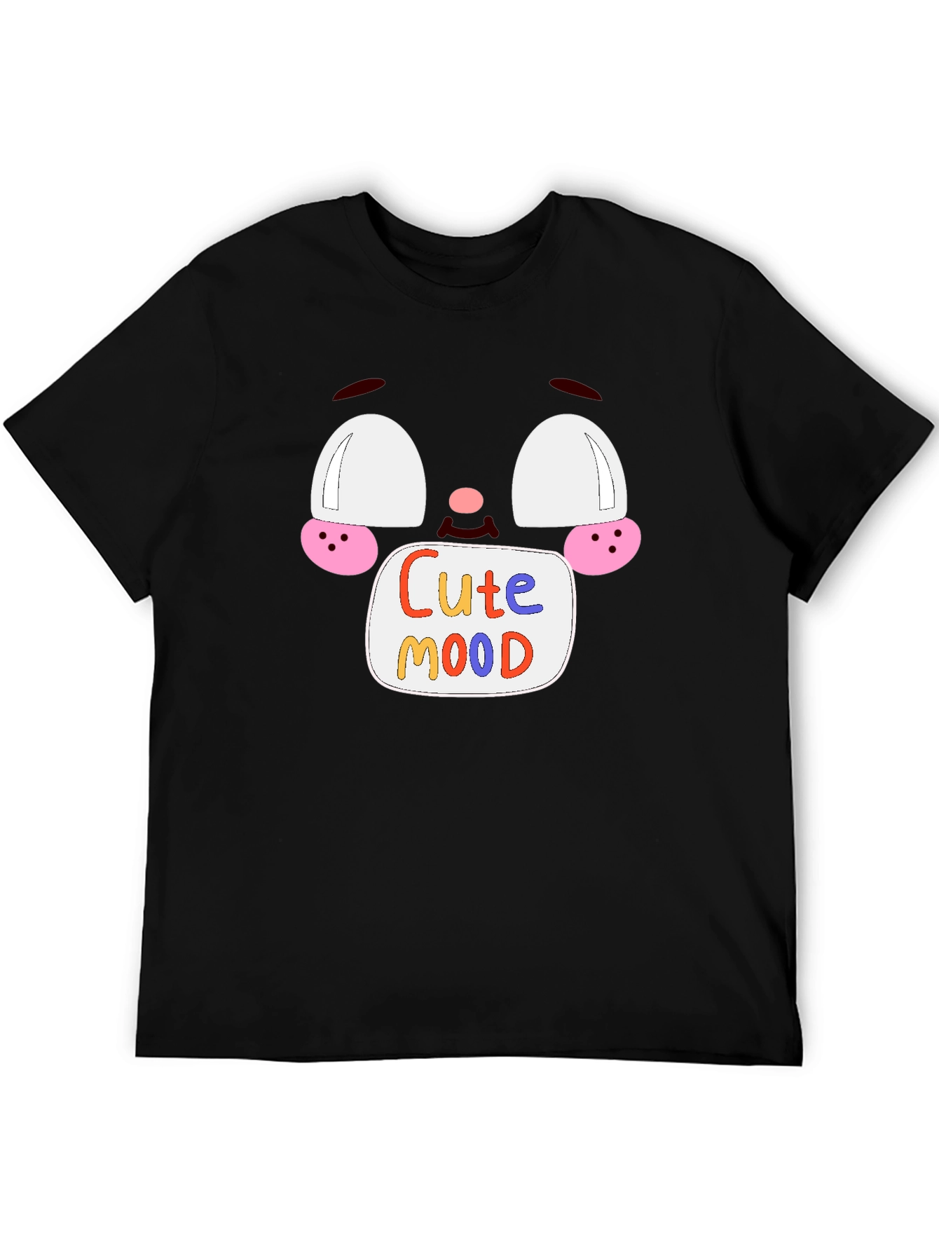 Black Cute Mood Graphic Tee - Unisex Black T-Shirt view 5