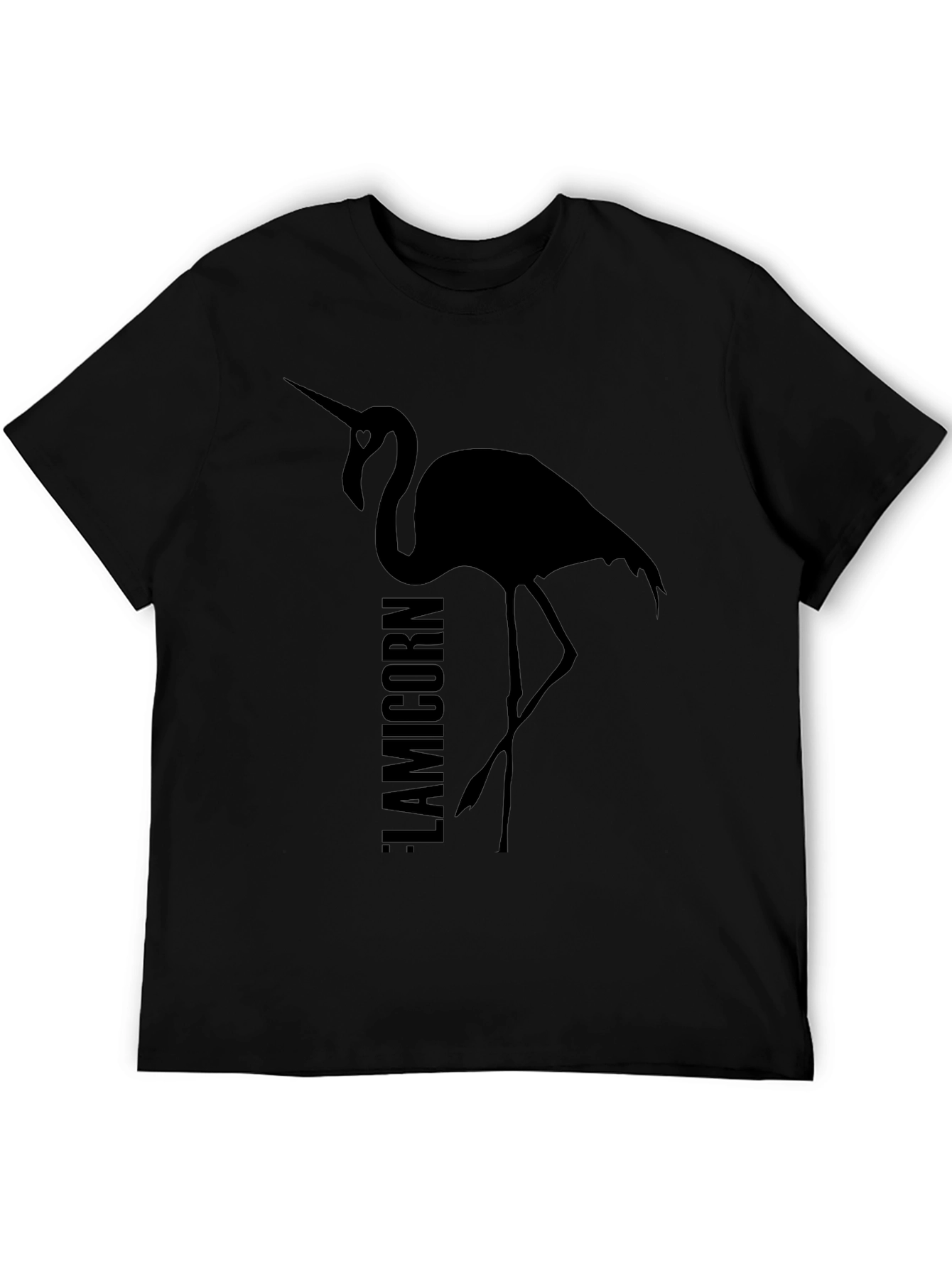Black Flamicorn T-Shirt - Unique Graphic Tee view 5