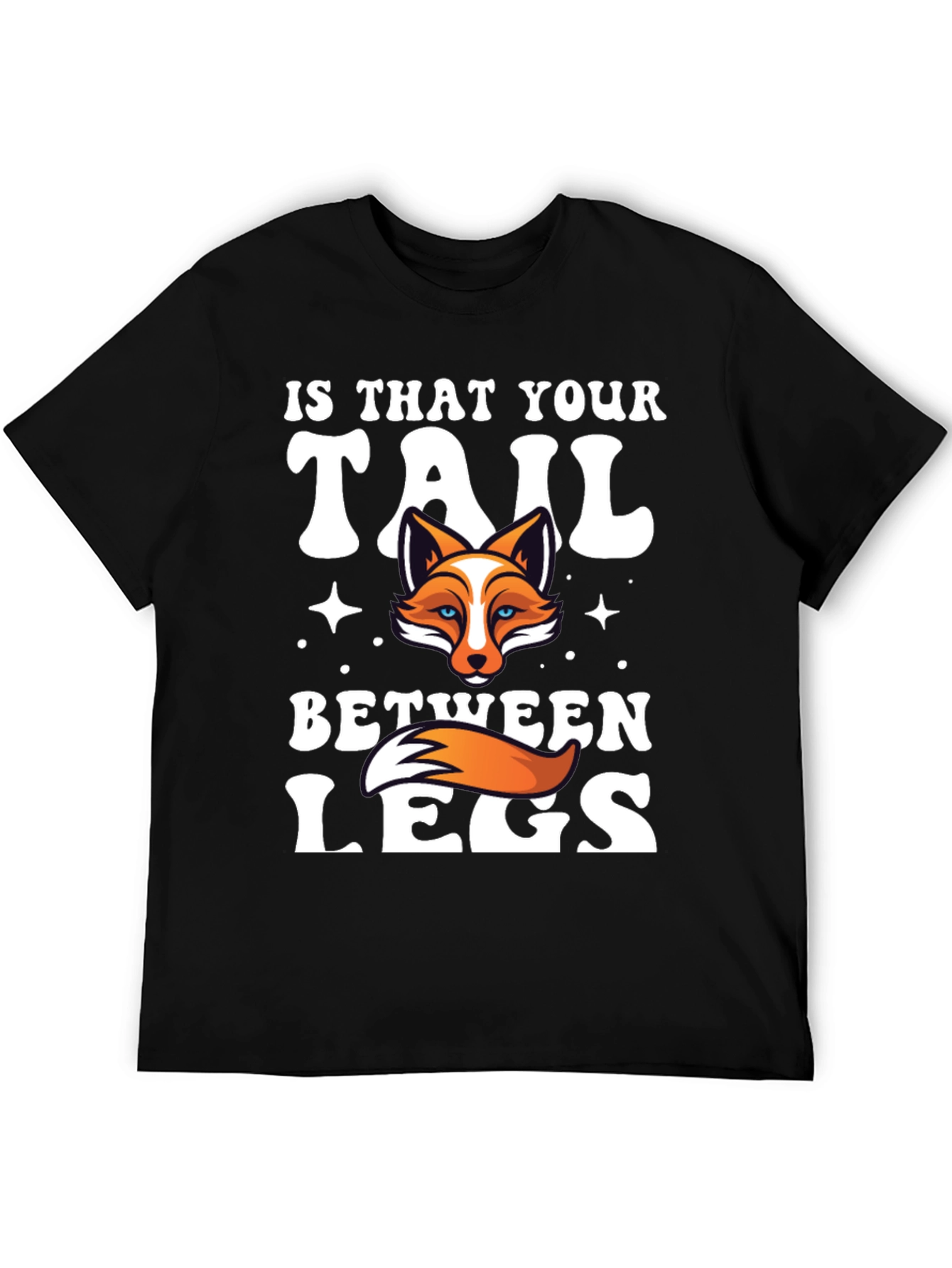 Black Fox Tail Humor Graphic T-Shirt view 5