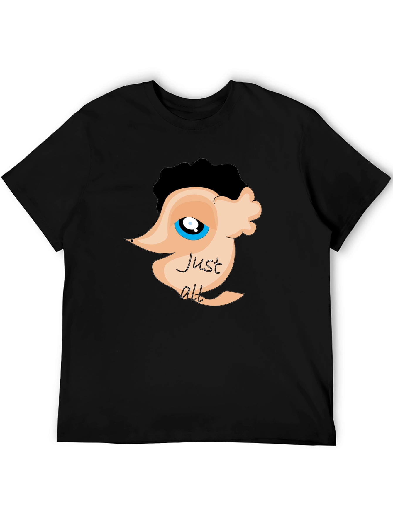 Black Just Alt Black T-Shirt Funny Graphic Tee for Men view 5