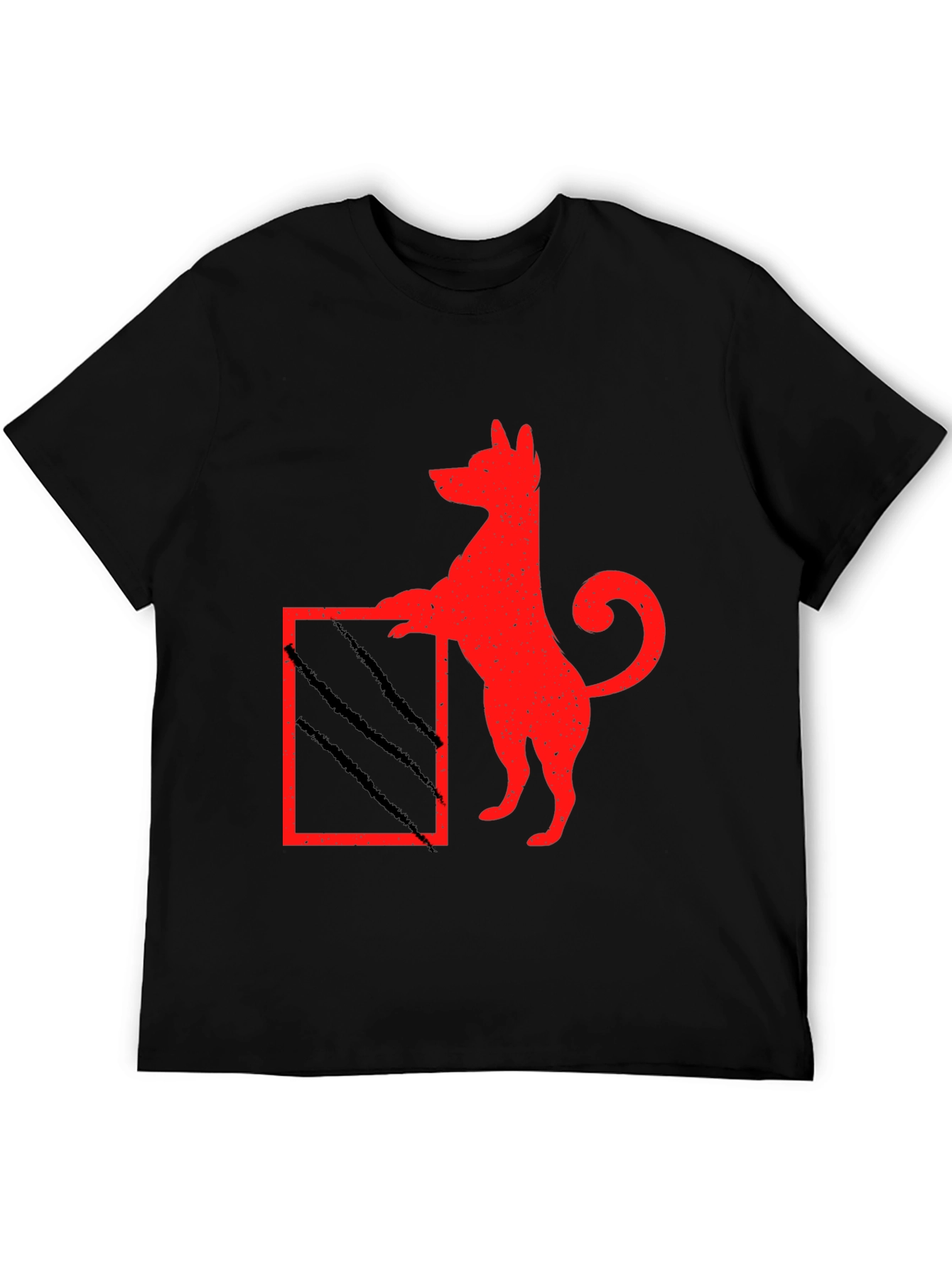 Black Dog Scratch Box Tee - Quirky Graphic T-Shirt view 5