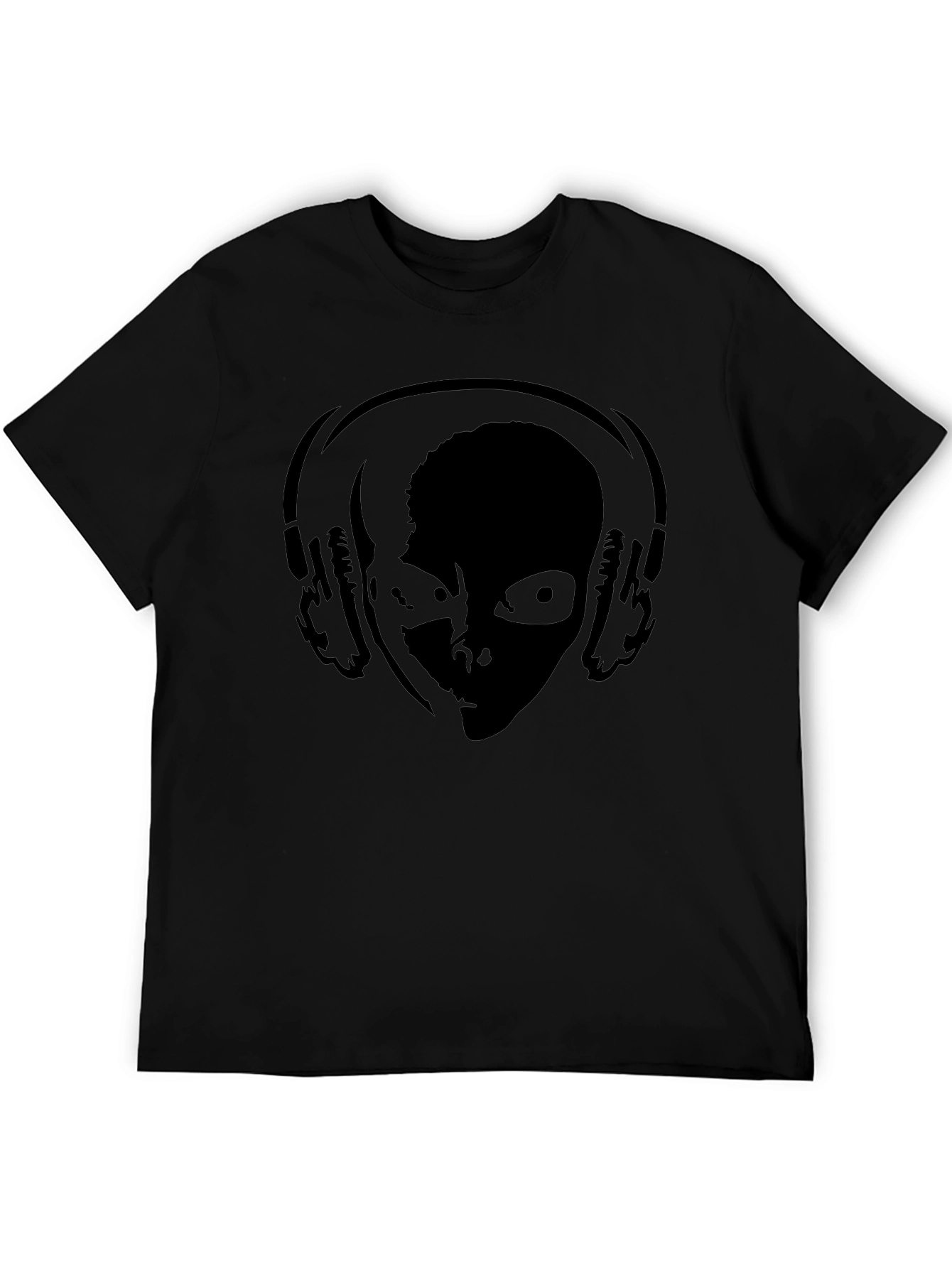 Black DJ Alien Graphic Tee - Black Cotton Comfort view 5