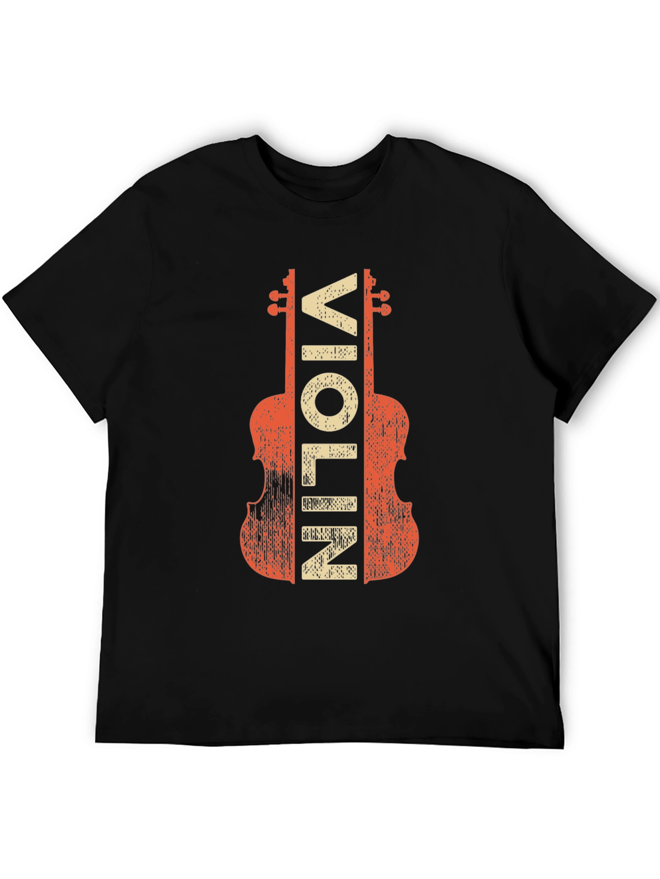 Black Vintage Violin Graphic Tee - Musician T-Shirt view 5