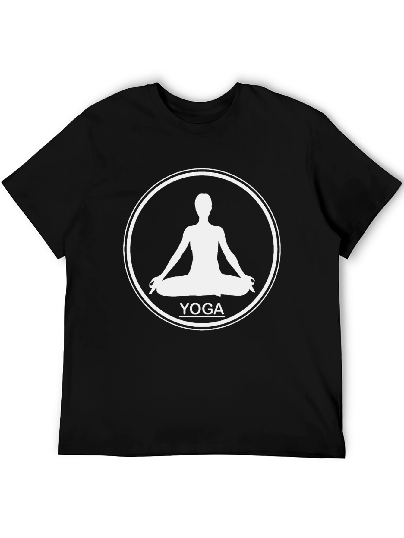 Black Yoga Silhouette Graphic T-Shirt - Black Cotton Tee view 5