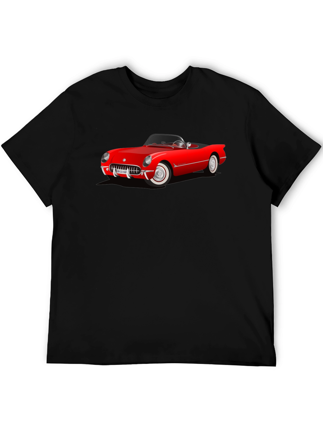 Black Red Classic Car Graphic T-Shirt view 5
