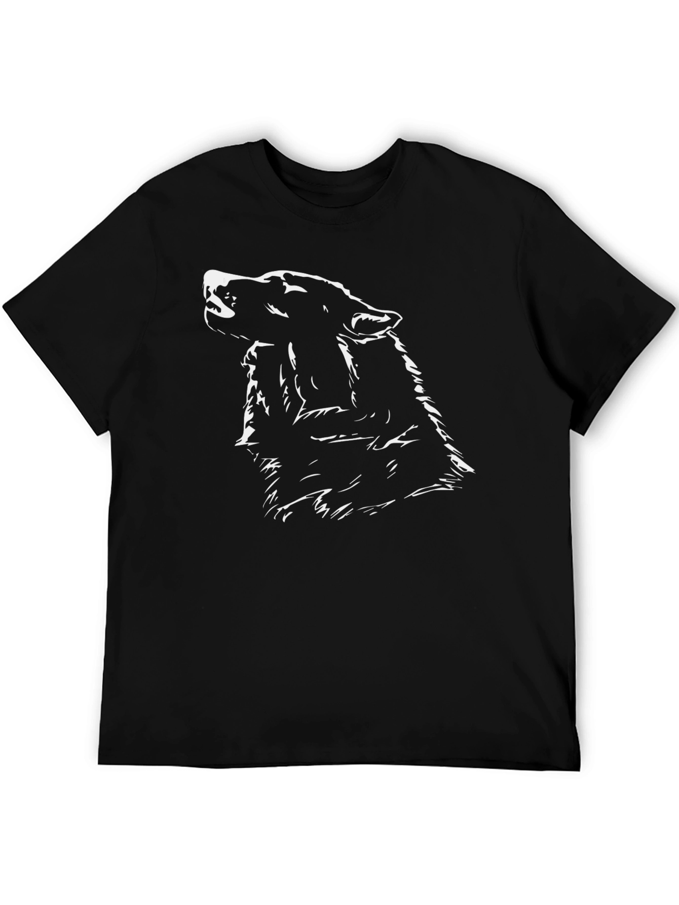 Black Black Wolf Silhouette Graphic Tee view 5