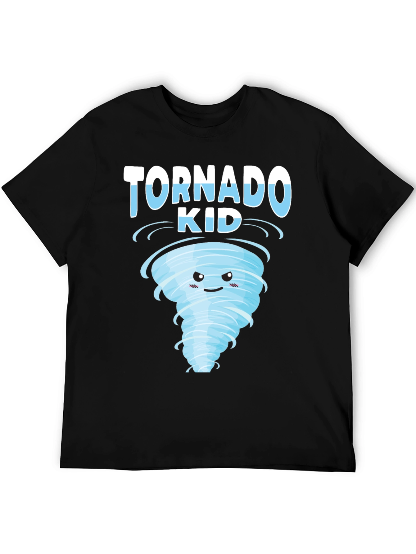 Black Tornado Kid Graphic T-Shirt - Weather Cartoon Tee view 5