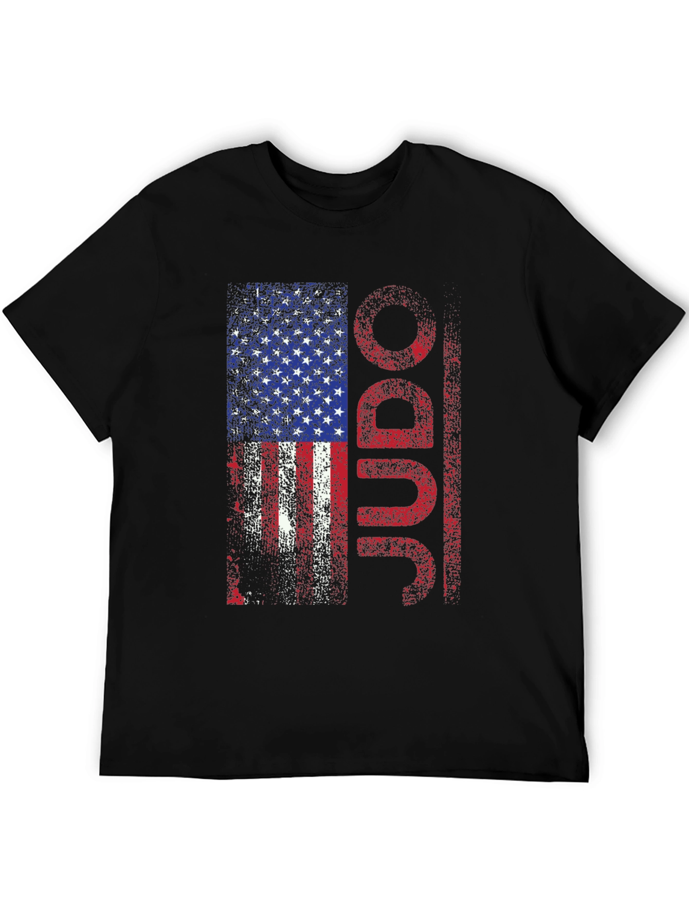 Black American Flag Judo T-Shirt view 5