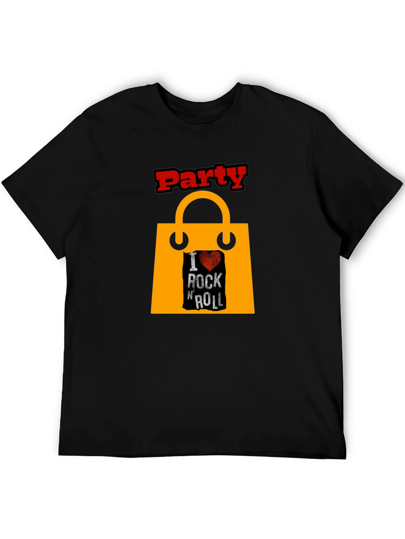 Black Party Rock N Roll Graphic Tee - Black view 5