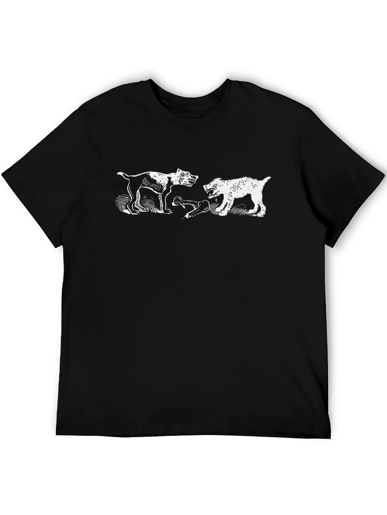 Dog Fight Graphic Tee - Black Cotton Blend - 5