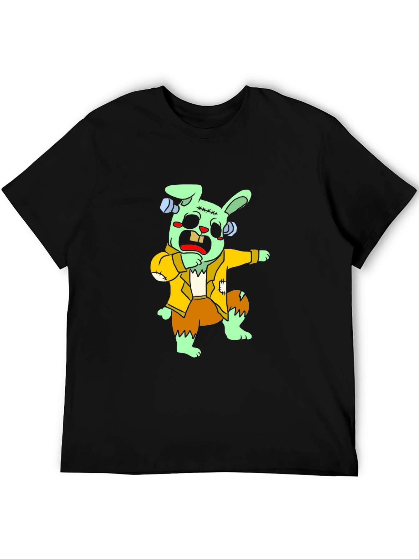 Black Zombie Bunny Dab T-Shirt view 5