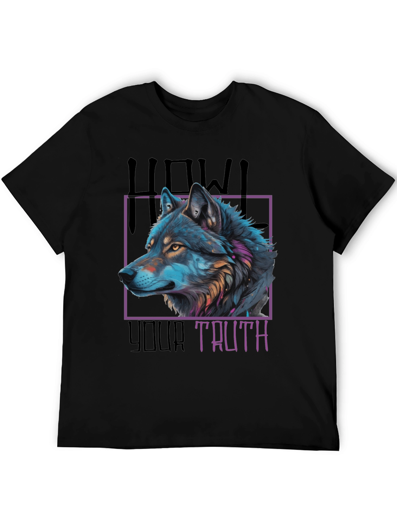 Black Howl Your Truth Wolf Graphic Tee - Black view 5