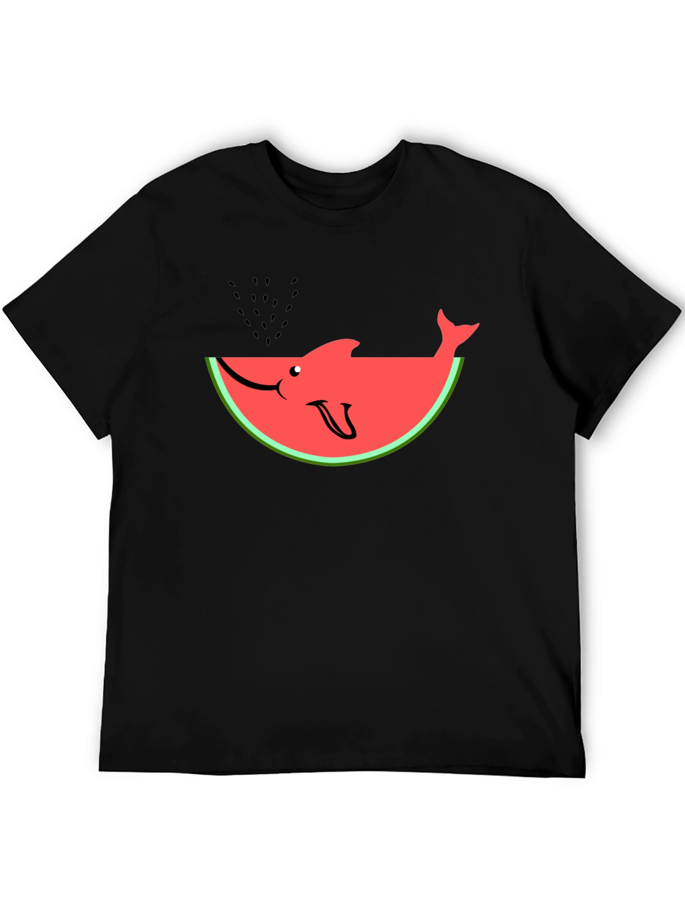 Black Watermelon Shark Graphic Tee - Summer Fun T-Shirt view 5