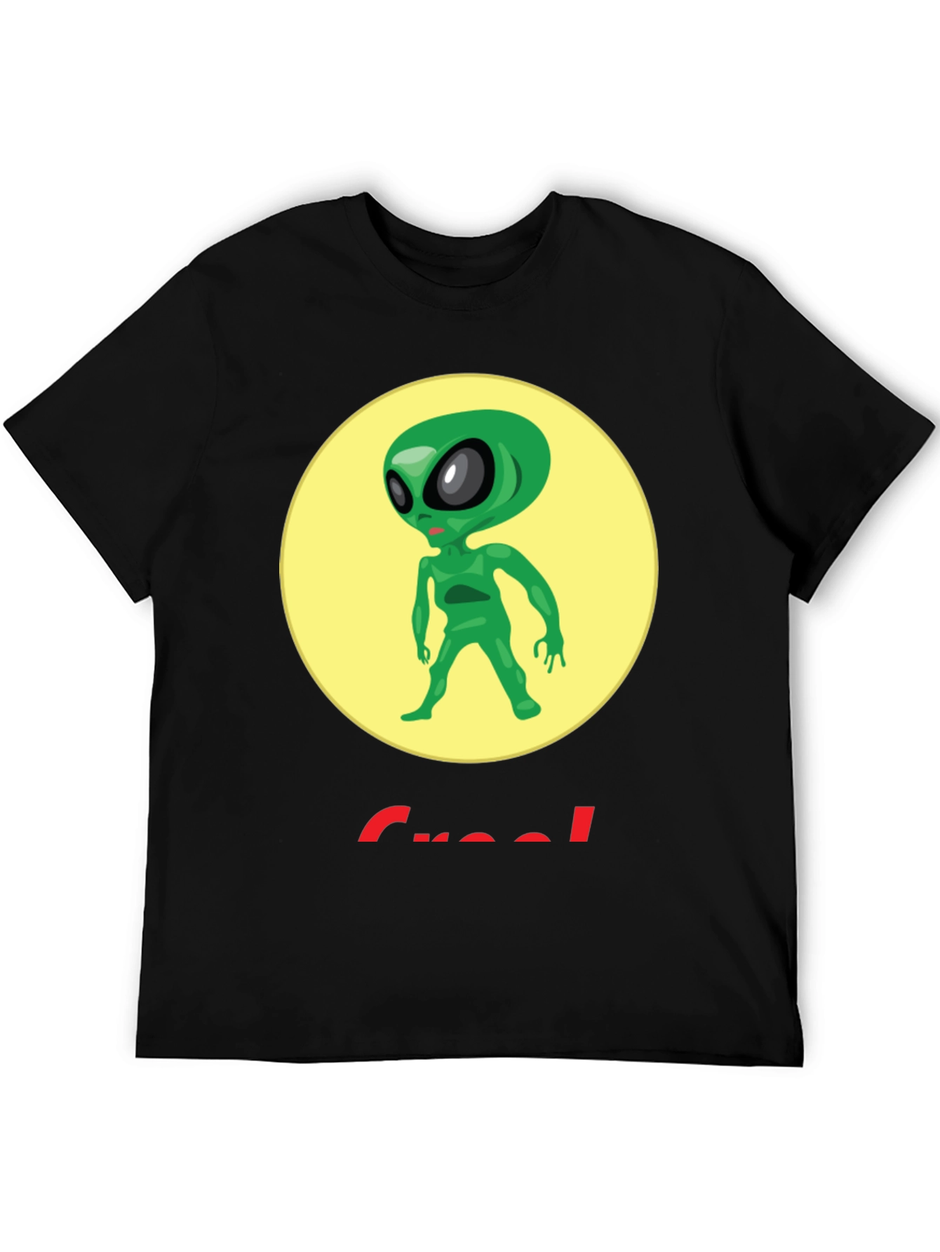 Black Alien Graphic T-Shirt - Crew Neck - Black view 5