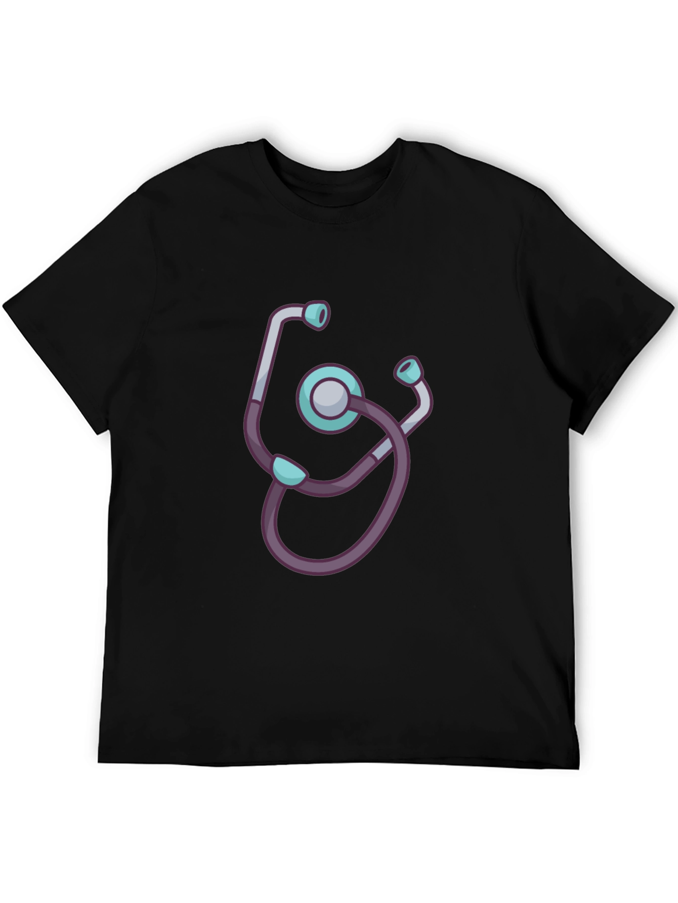 Black Stethoscope Graphic Tee - Medical Theme Shirt view 5