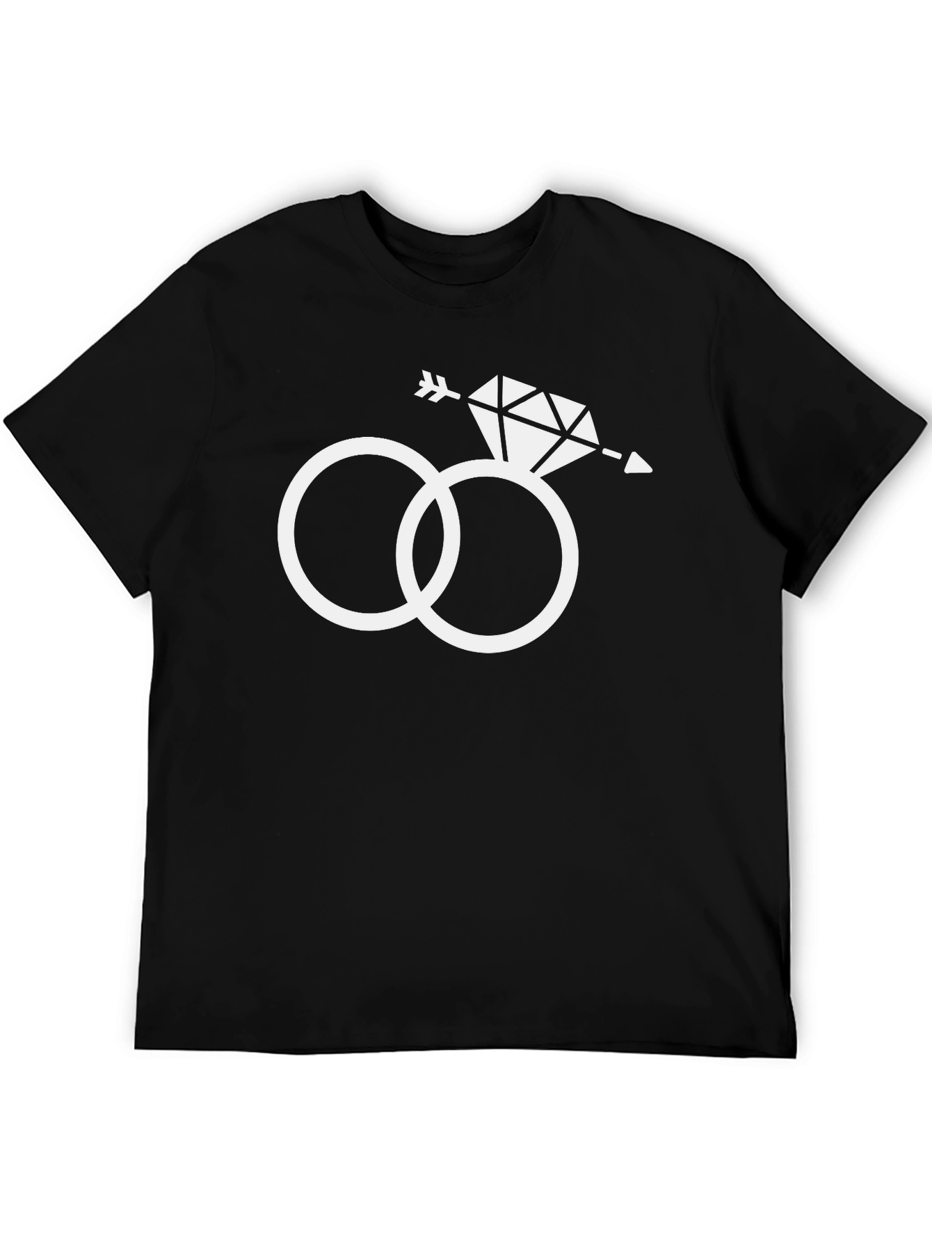 Black Arrow Through Diamond Ring Graphic T-Shirt view 5