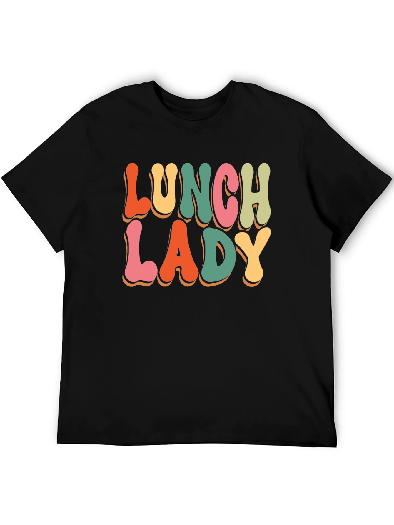 Black Lunch Lady Retro T-Shirt view 5