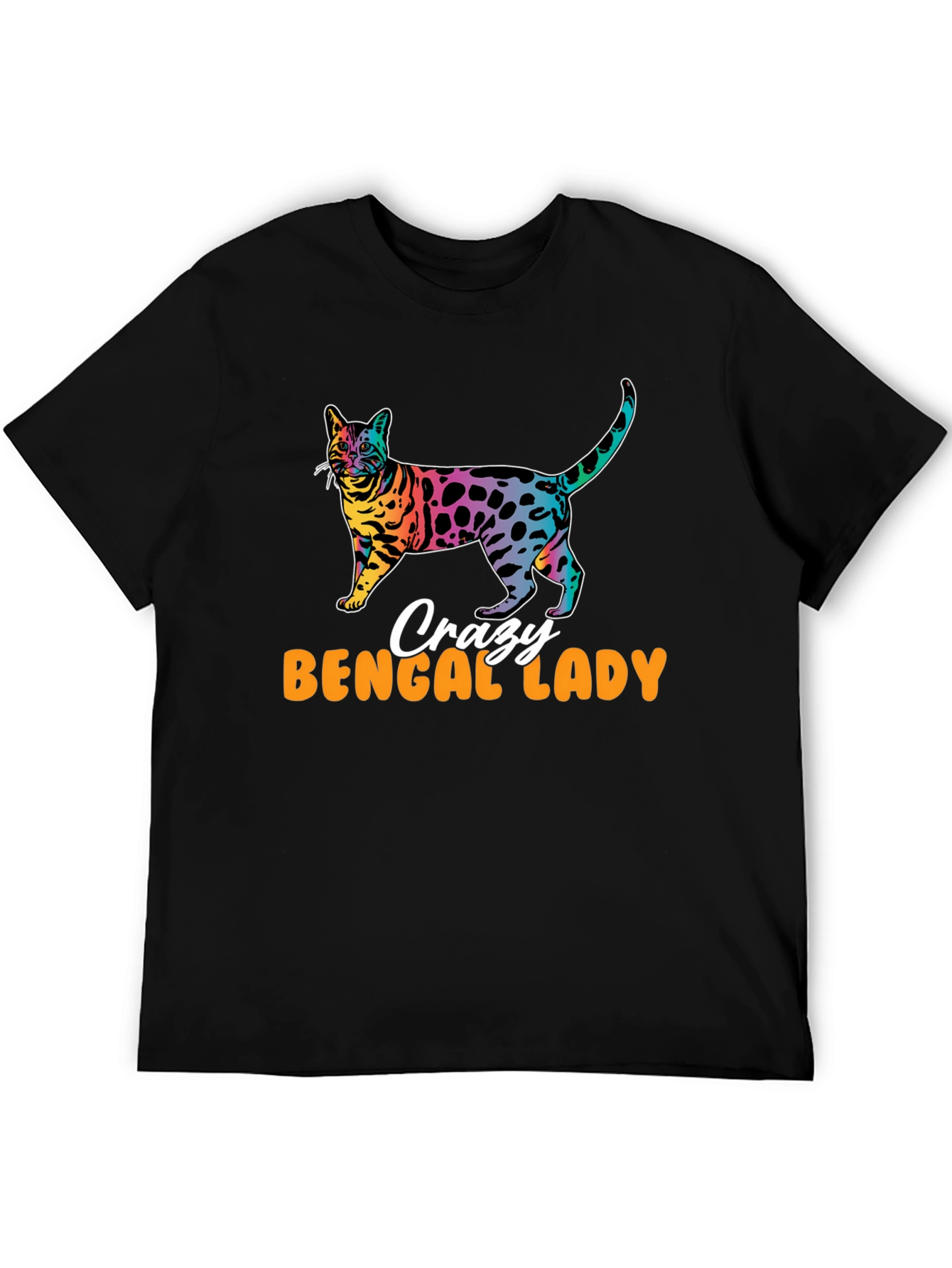 Black Crazy Bengal Lady T-Shirt view 5