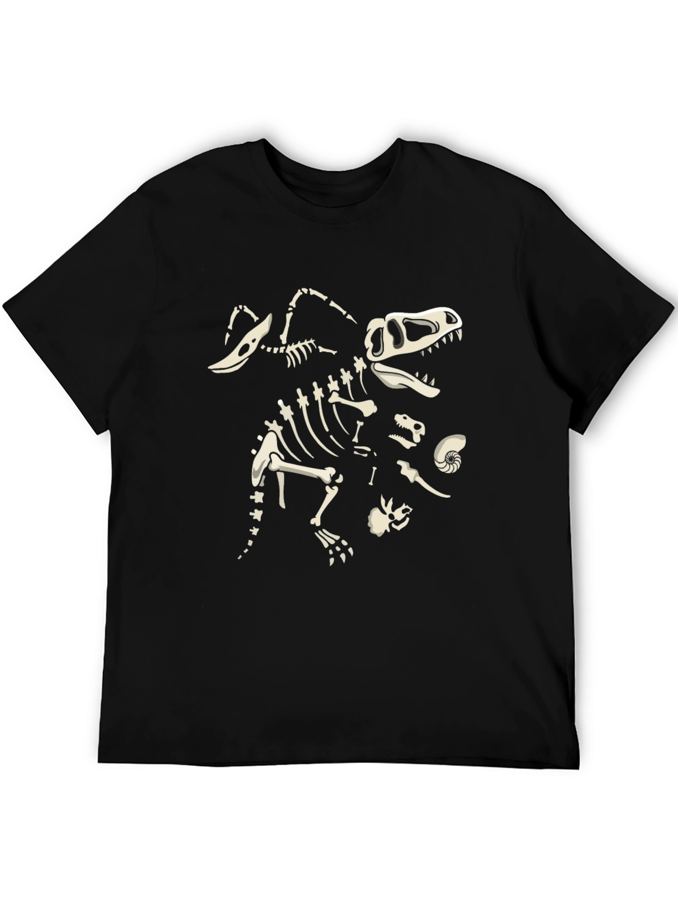 Black Dino Skeleton Black T-Shirt view 5