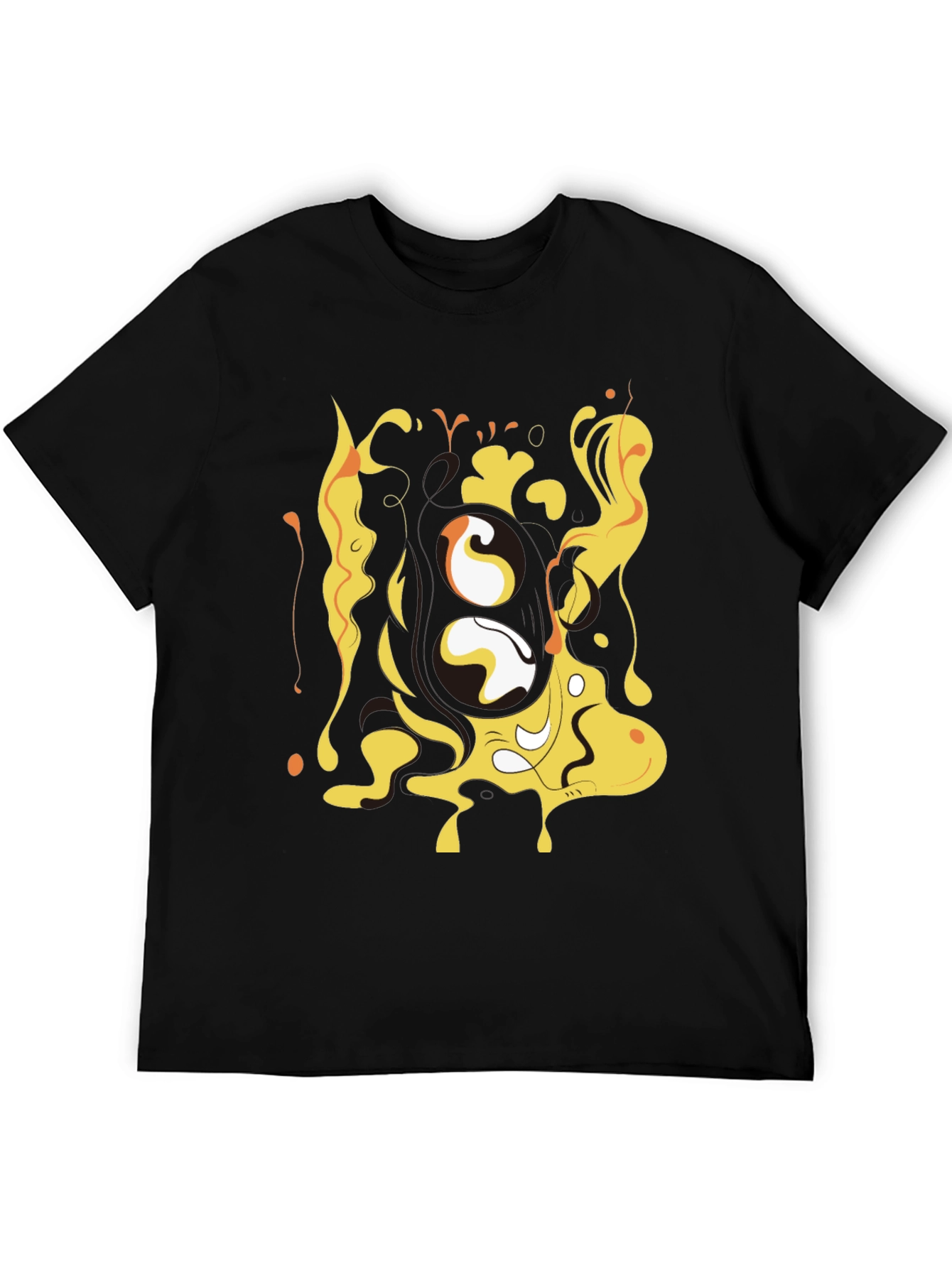 Black Abstract Graphic Print Black T-Shirt view 5