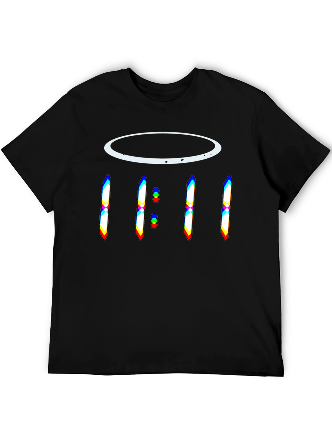 Black Modern Graphic T-Shirt - 11:11 Design view 5