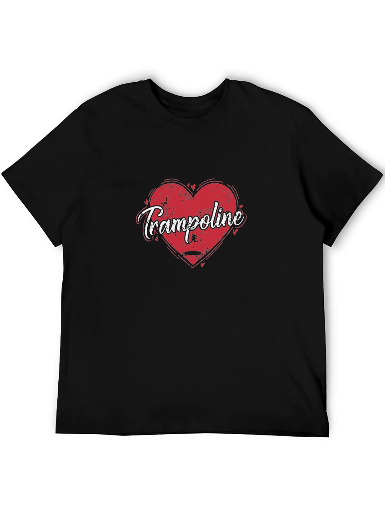 Black Trampoline Heart Graphic Tee - Soft Black Cotton view 5